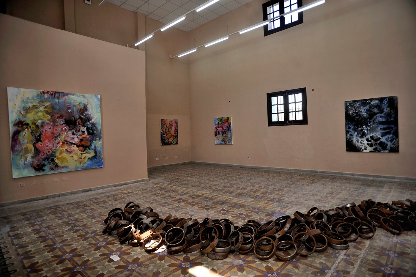 Installation view, Olu Oguibe, Torben Giehler, Elizabeth Gracia Awalt, 2019. Courtesy Amor Díaz Campos.