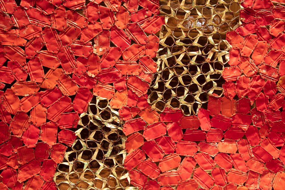 El Anatsui, Installation view of En quête de liberté, 2021 at Le centre des monuments nationaux as part of Africa2020 Season. Courtesy of Africa2020