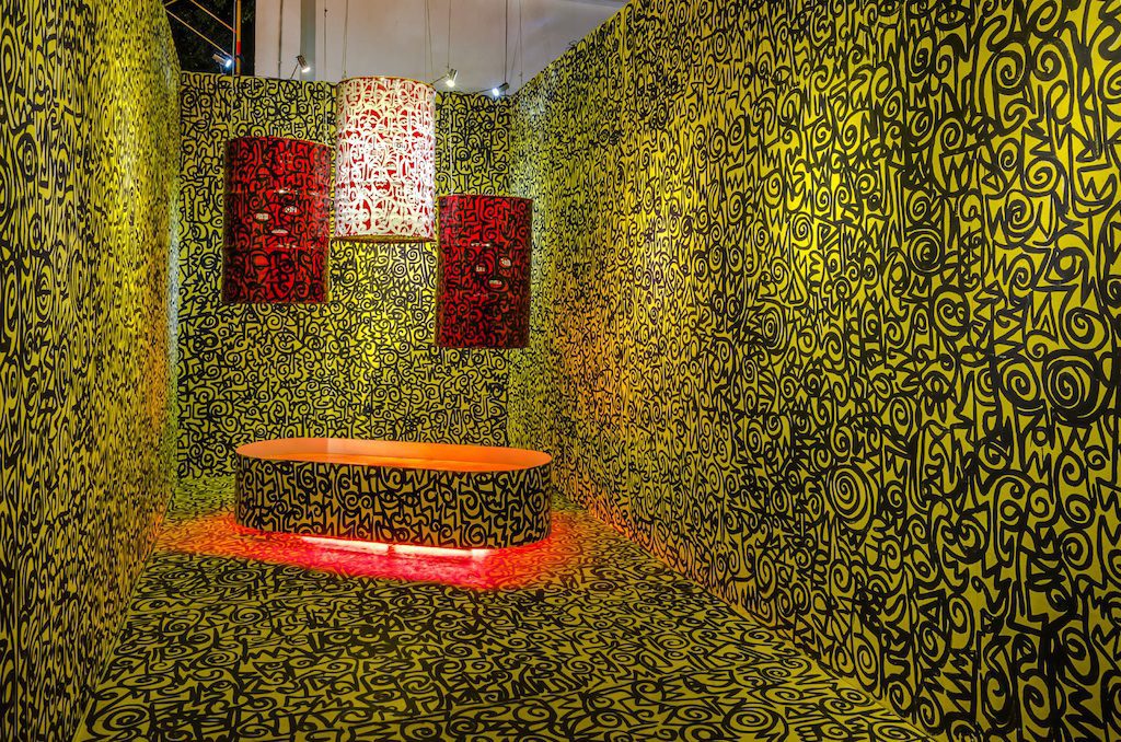 Victor Ehikhamenor, 'The Wealth of Nations', Installation, Drawing, Drum, Water. Photo Credits Kelas Pagi Yogyakarta and Jogja Biennale Jogja XIII Kopie