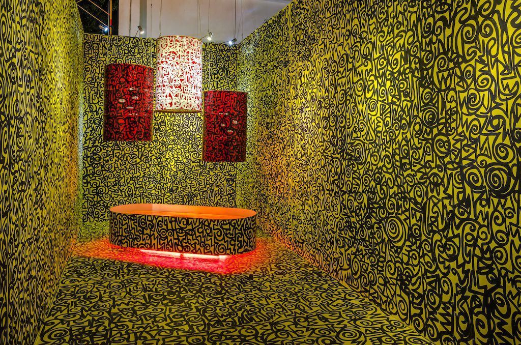 Victor Ehikhamenor, 'The Wealth of Nations', Installation, Drawing, Drum, Water. Photo Credits Kelas Pagi Yogyakarta and Jogja Biennale Jogja XIII Kopie