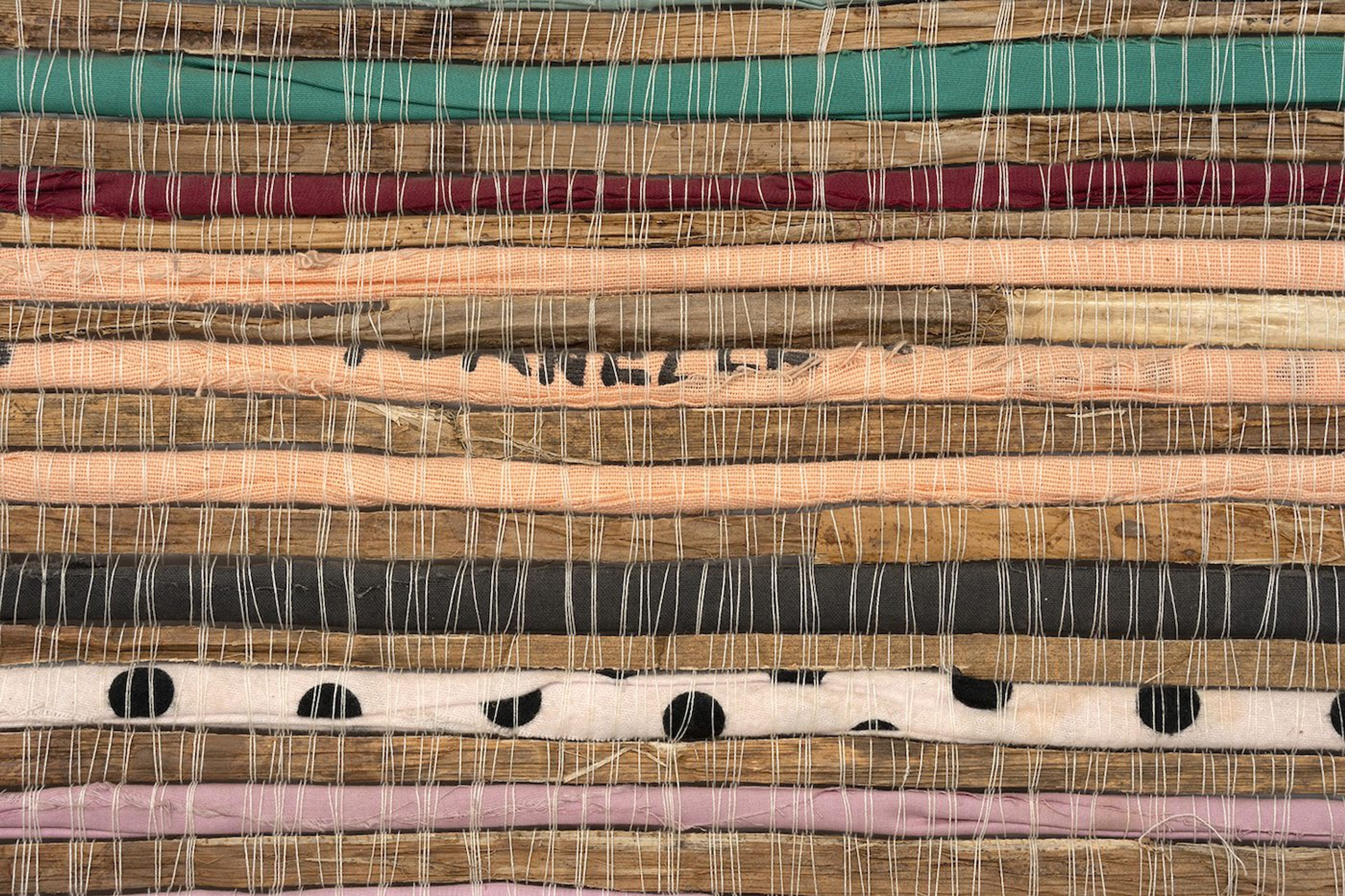 Madame Zo, Bientôt je vous tisse tous [Soon I’ll weave you all], Detail from Installation View at Fondation H. Courtesy of Fondation H.