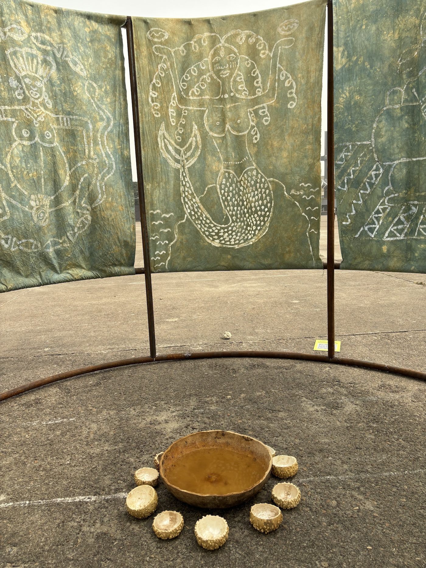 Tabita Rezaire, Omi Elu, 2024. Installation view of Lagos Biennale 2024 at Tafawa Balewa Square. Photo: Sinazo Chiya