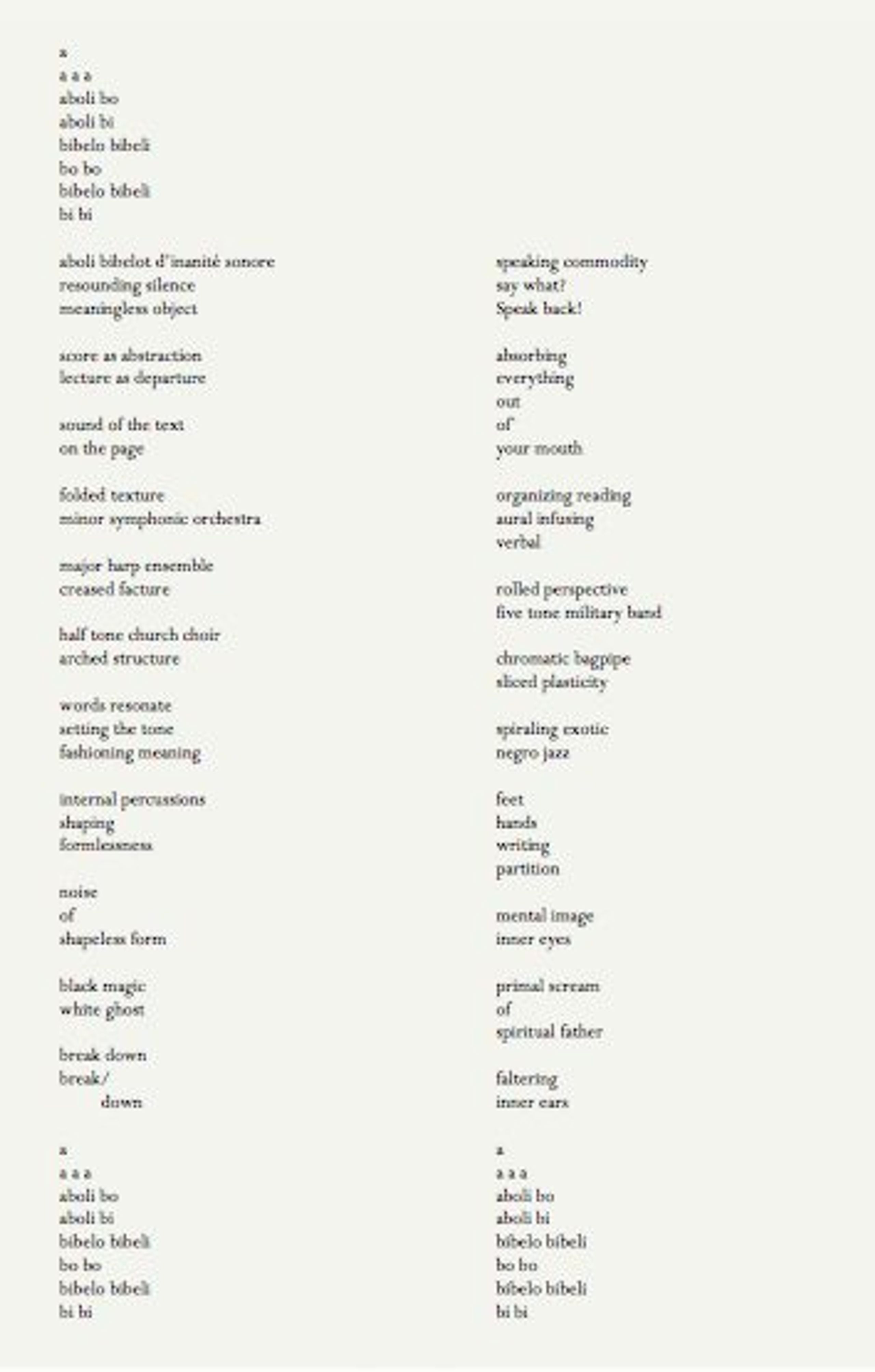 Abolibibelo 2015 Paper handout with poem