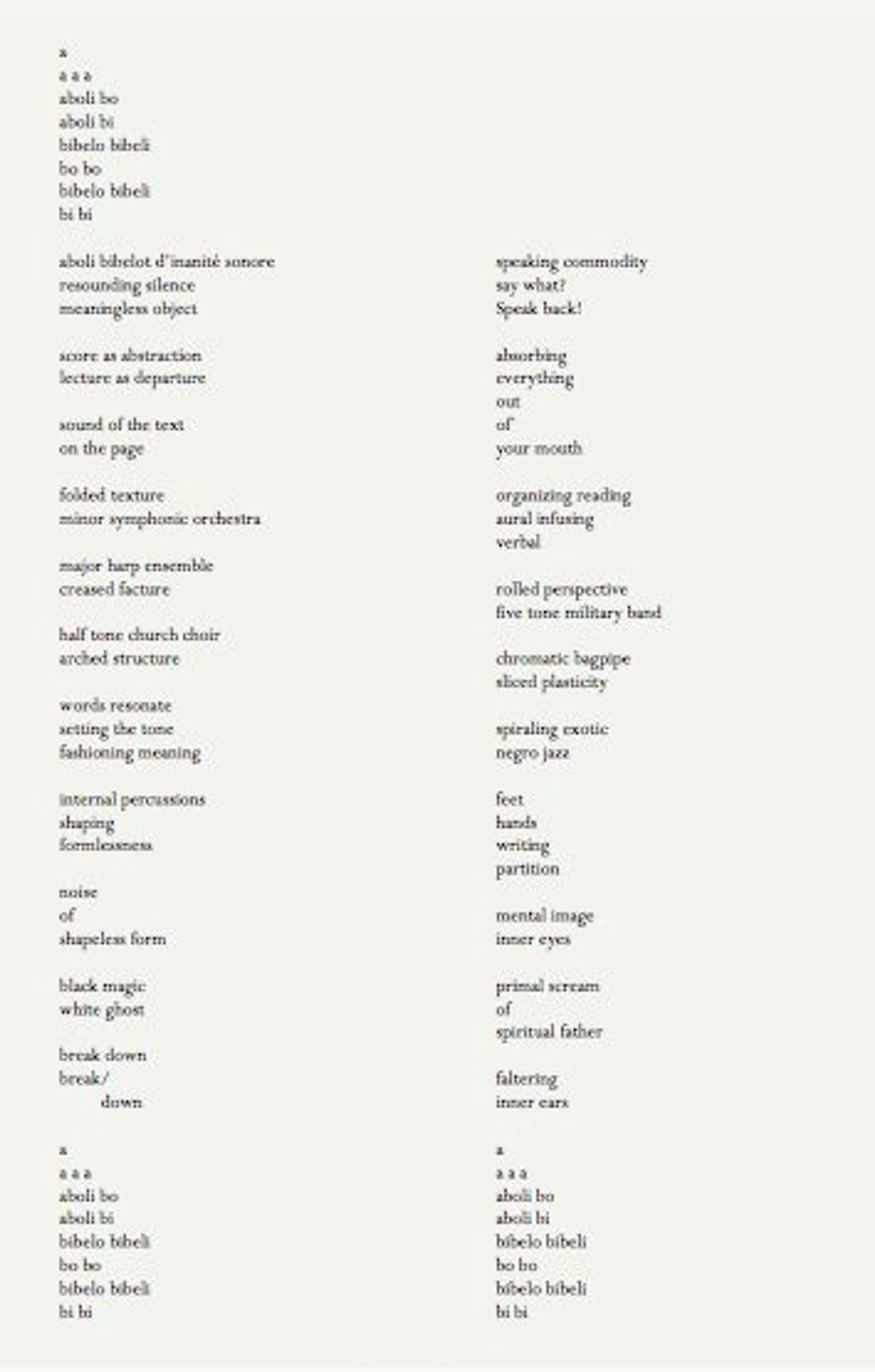 Abolibibelo 2015 Paper handout with poem