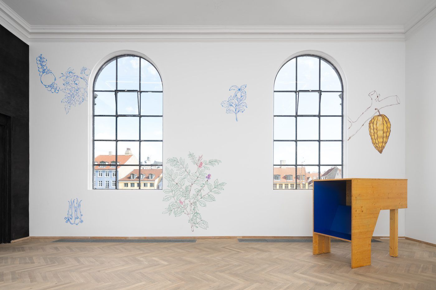 Ishita Chakraborty, Exotic Plants in the Garden – What to Do?, 2022. Installation view, Seeds and Souls, Kunsthal Charlottenborg, 2023. Courtesy of the artist. Photo by David Stjernholm.