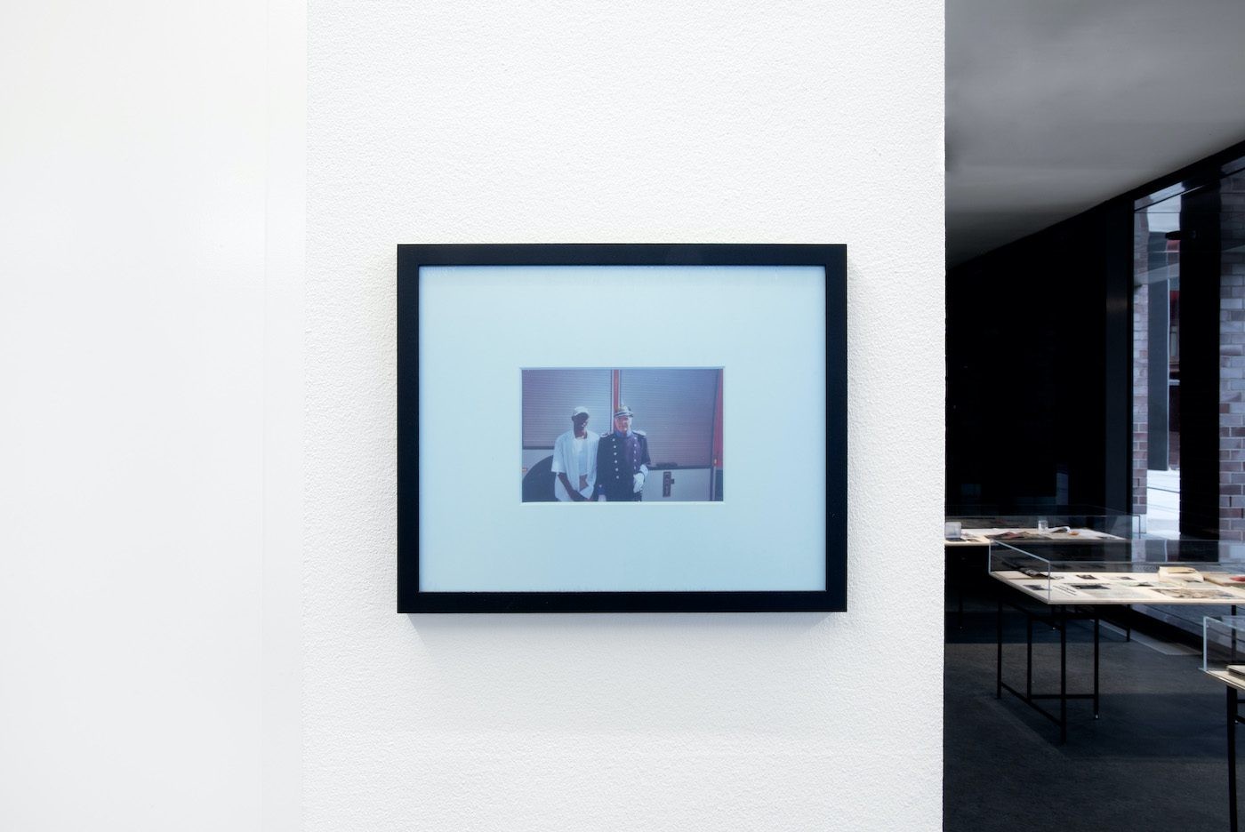 James Gregory Atkinson, CST/CET Office (Detail), 2021, clocks, photography, counter, installation view, ‘6 Friedberg-Chicago’, Dortmunder Kunstverein. Courtesy: the artist, Tyrown Vincent, Dortmunder Kunstverein. Photo: Jens Franke