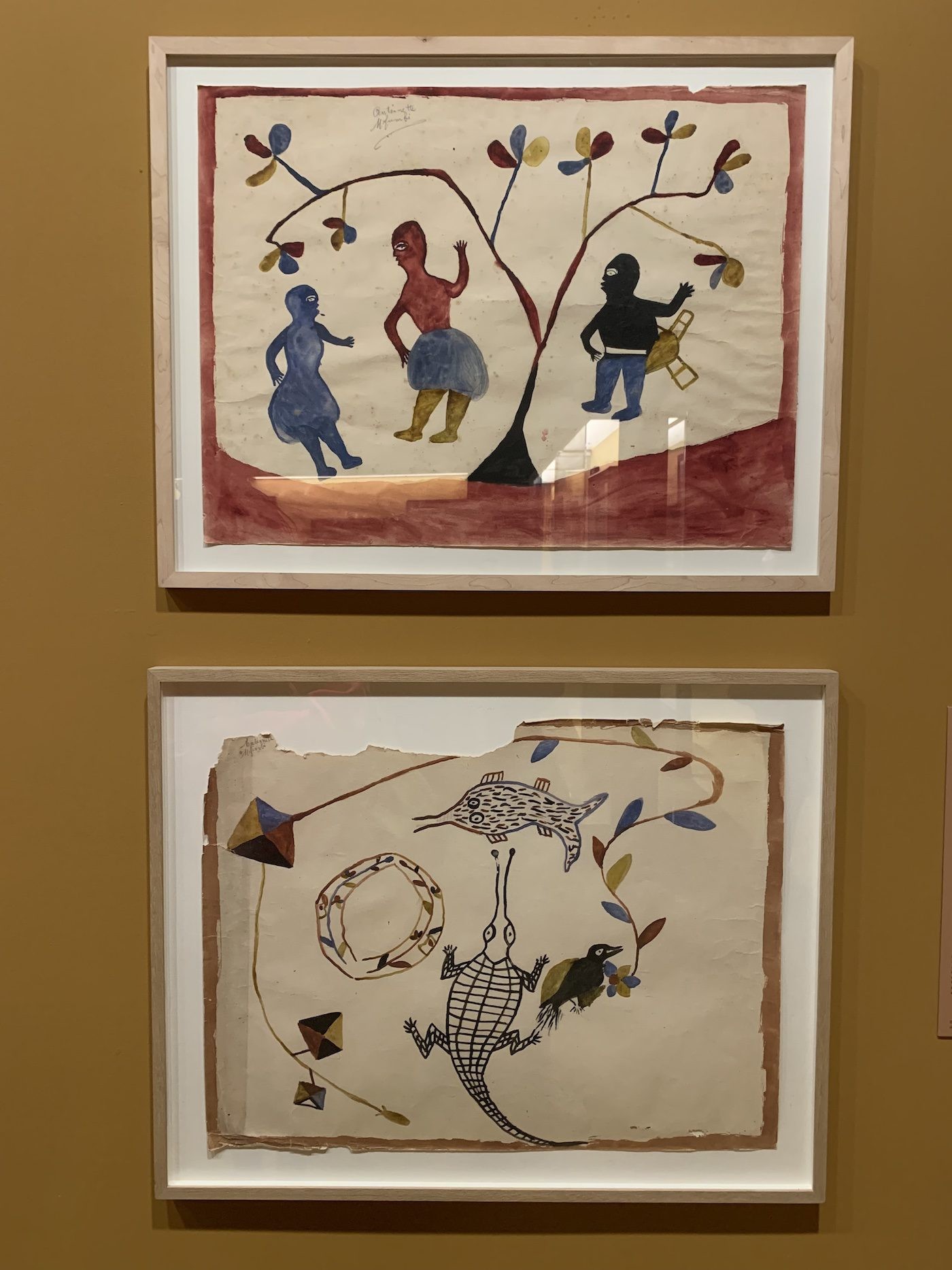 Antoinette Lubaki, both Untitled, ca. 1929. Installation View at “The Milk of Dreams”. Photo: C&