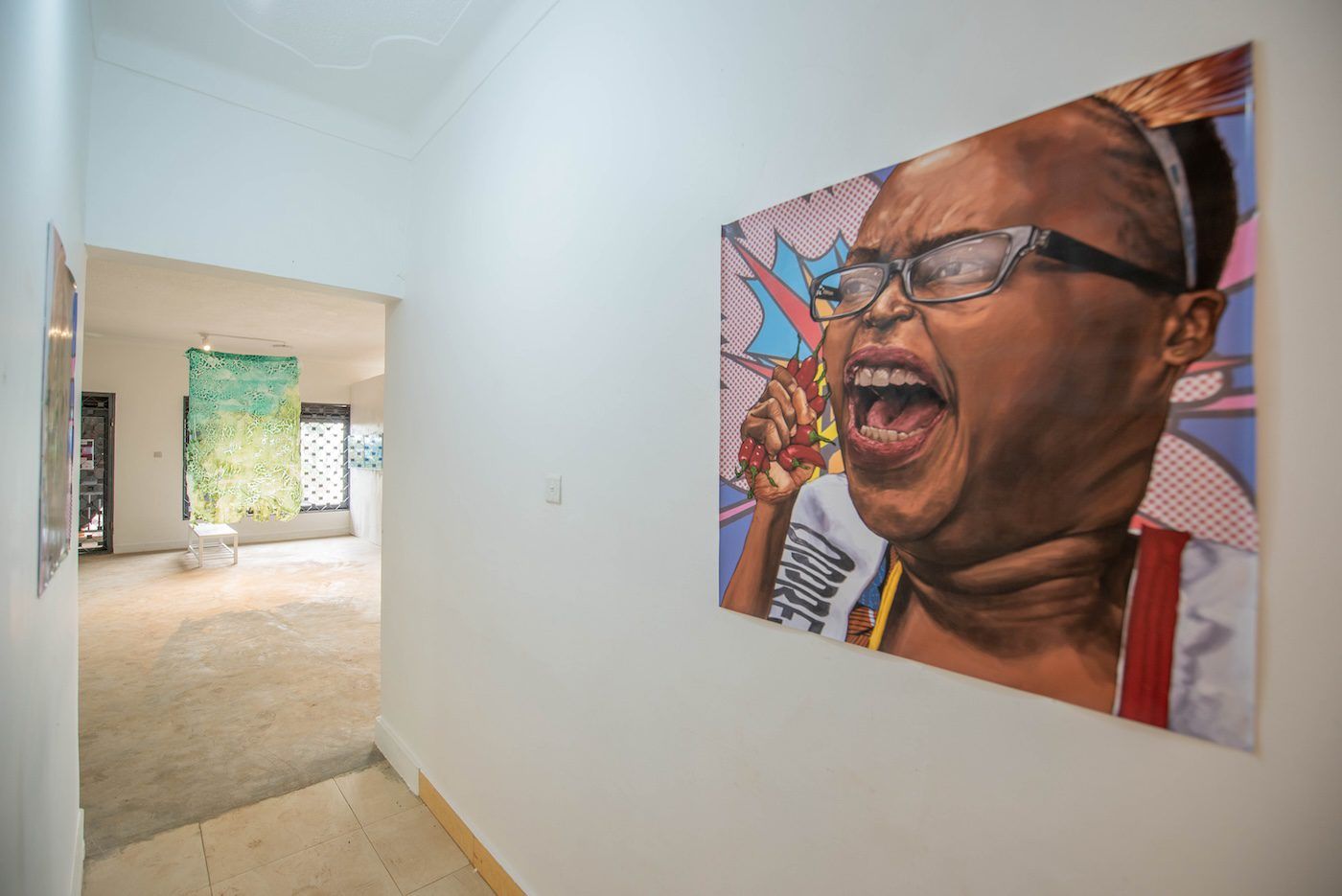 Bright Ackwerh, Kamulari twongeremu? (Shall we add some more pepper?), 2023, two digital prints on paper, each 84 x 84 cm at Silent Invasions: The Art of Material Hacking. Photo: Atiko Anthony