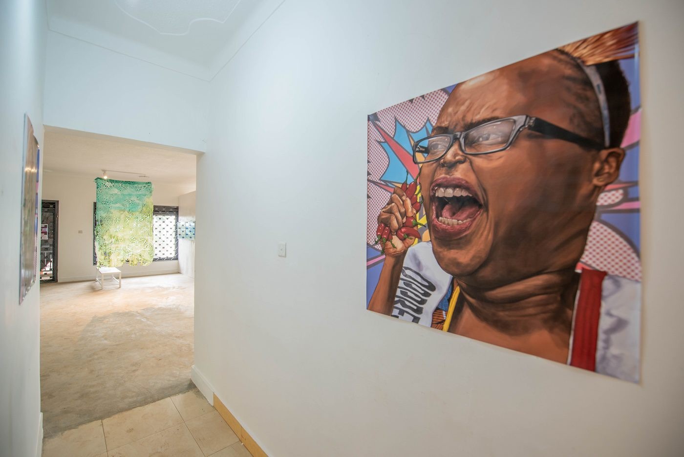 Bright Ackwerh, Kamulari twongeremu? (Shall we add some more pepper?), 2023, two digital prints on paper, each 84 x 84 cm at Silent Invasions: The Art of Material Hacking. Photo: Atiko Anthony