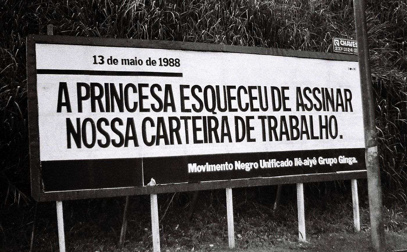 Protest by the Black Movement against the Centenary of the Abolition of Slavery, 1988. Zumvi Archive. Photo: Lazaro Roberto