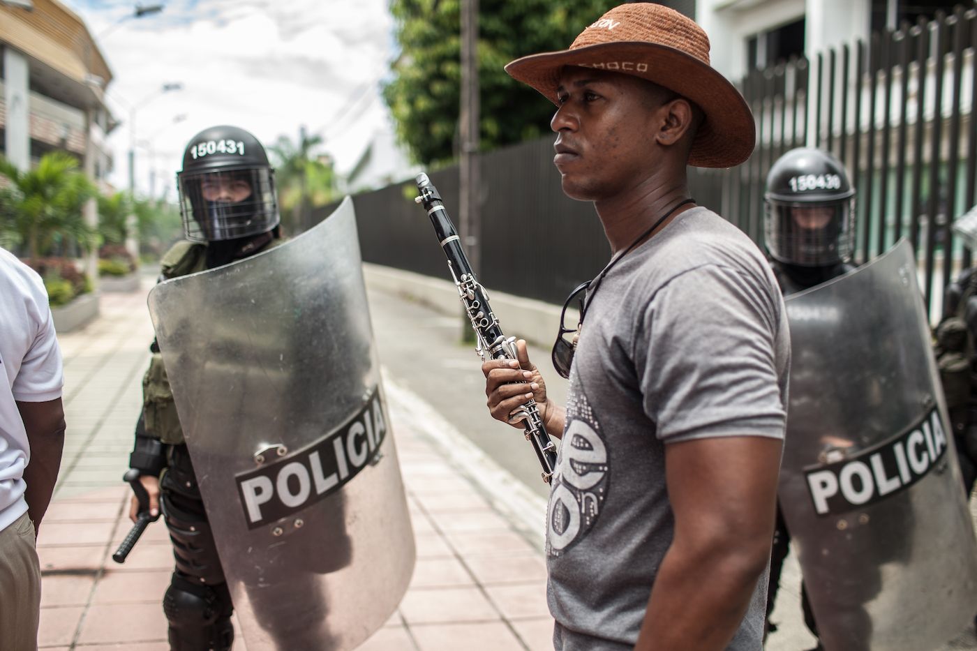 Jeison Riascos (Murcy), Music is our weapon, photo taken on May 16, 2017 during the Departmental Civic Strike for the Dignity of the Peoples of Chocó. Courtesy of the artist.