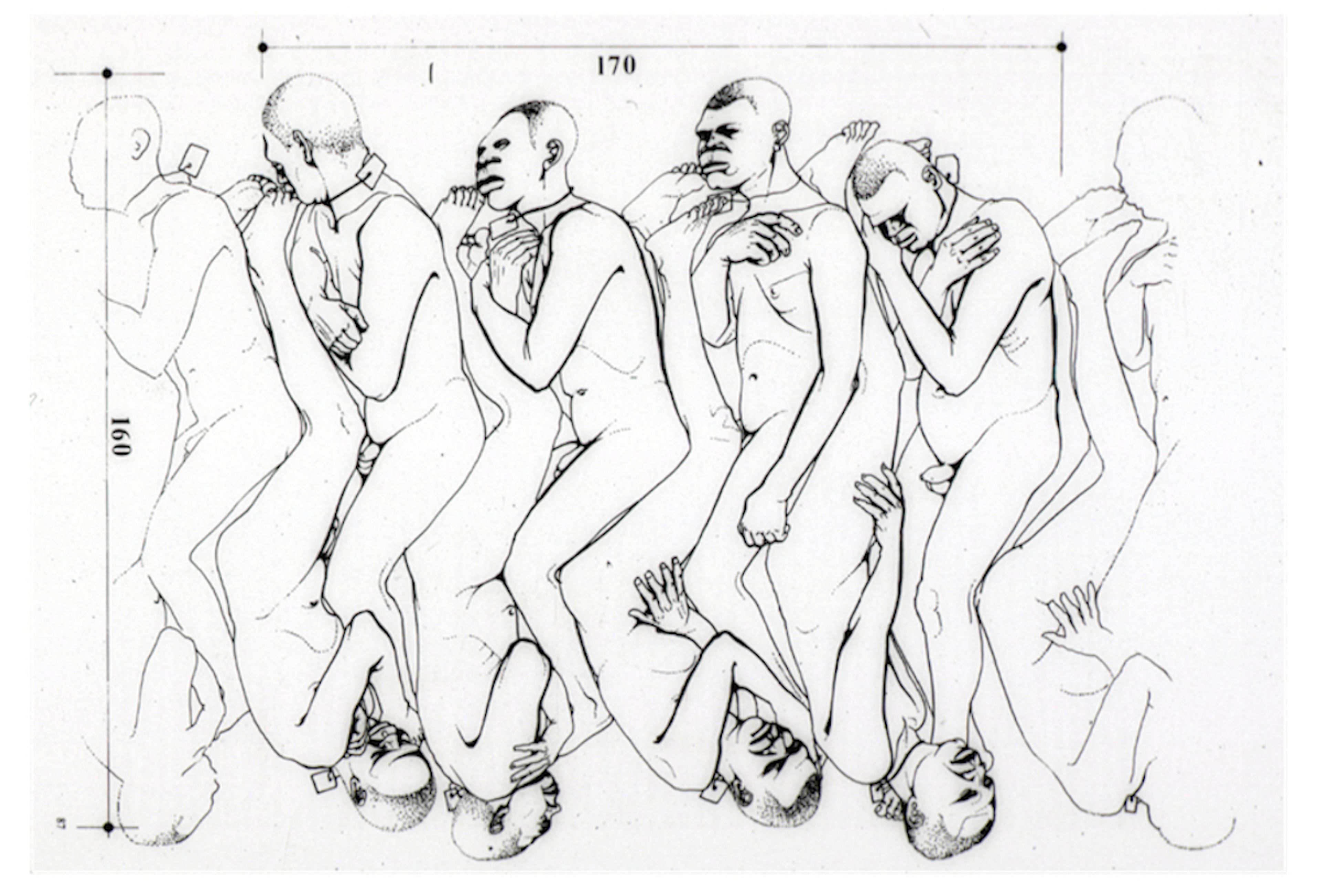 Jean Boudriot, Sleeping Positions of Captive Africans on the French Slave Ship Aurore, 1784, in: Slavery Images: A Visual Record of the African Slave Trade and Slave Life in the Early African Diaspora, Image E010, metadata by Jerome Handler and Michael Tuite, 2019.