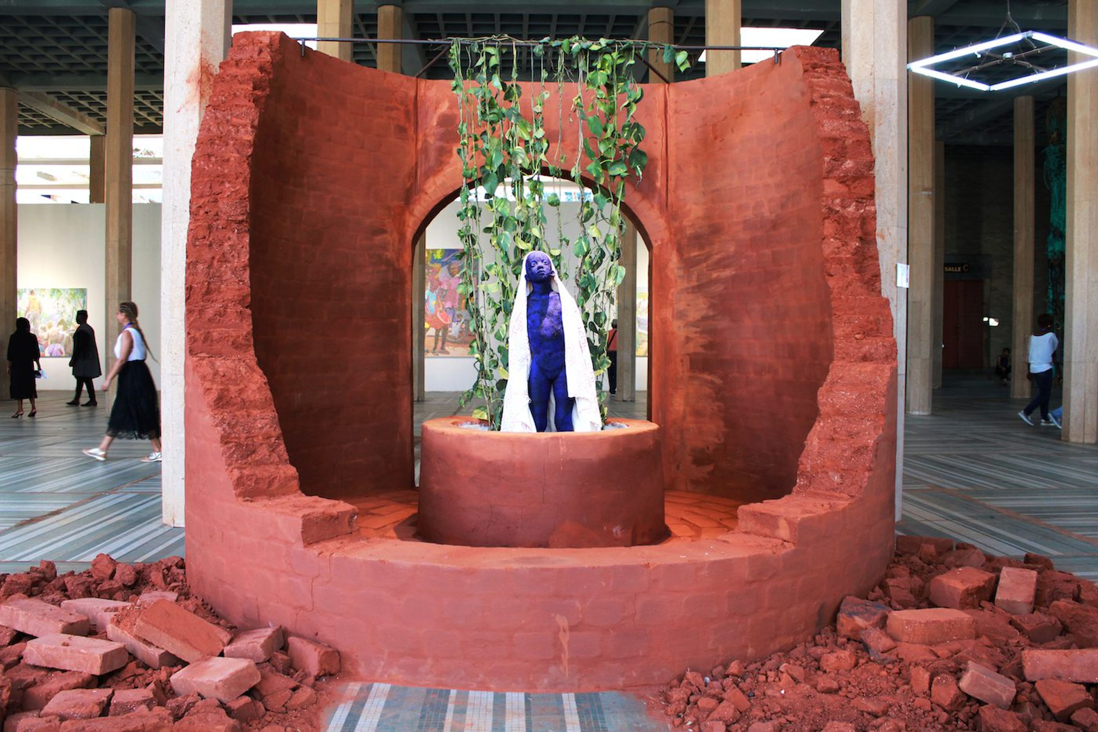 Beya Gille Gacha, Installation View at the 14th Dakar Biennale, 2022. Photo: Roseline Olang’ Odhiambo