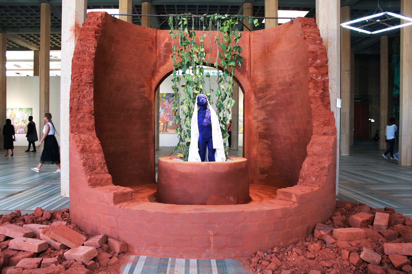 Beya Gille Gacha, Installation View at the 14th Dakar Biennale, 2022. Photo: Roseline Olang’ Odhiambo