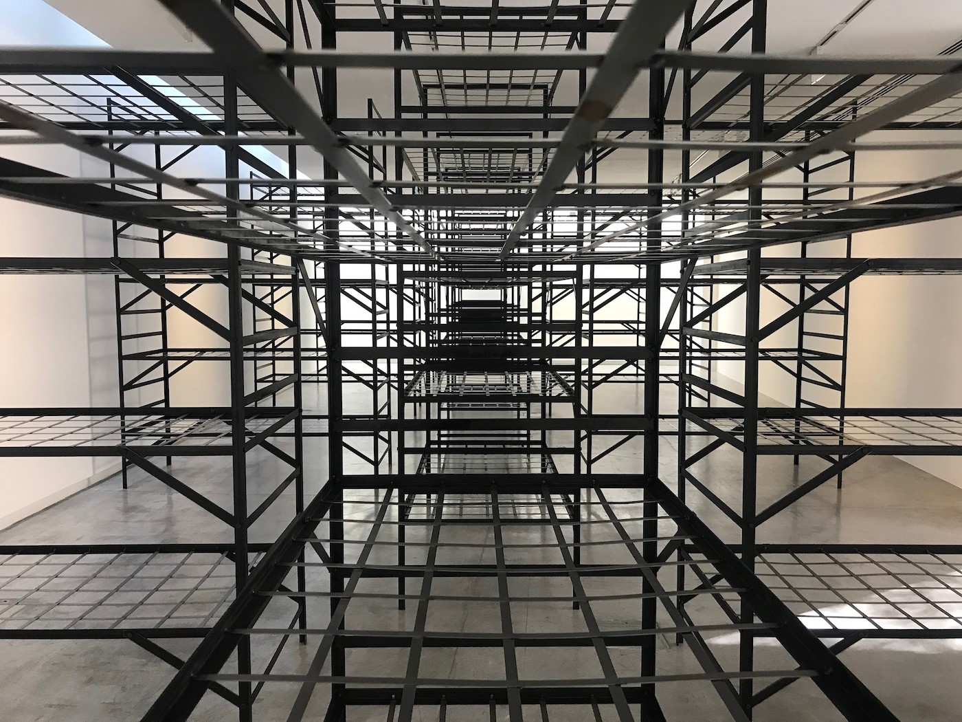 Mona Hatoum, Quarters, 2017. Installation view at Sharjah Biennial 15. Photo: C&.