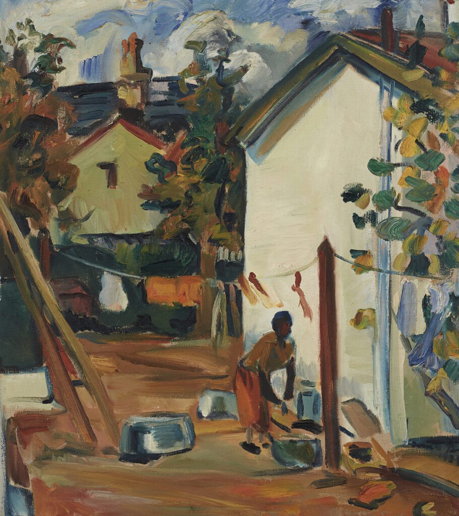 Irma Stern, Born 1894, Schweizer-Reneke, North West. Died 1966, Cape Town, Western Cape.  Backyard, Oil on canvas, 1930’s