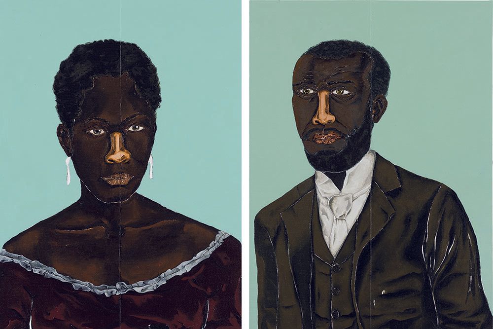 Dalton Paula works’ in exhibition at MASP. On the left: Zeferina, 2018. Collection of the artist. Photo: Paulo Rezende. On the right: João de Deus Nascimento, 2018. Collection of the artist. Photo: Paulo Rezende.