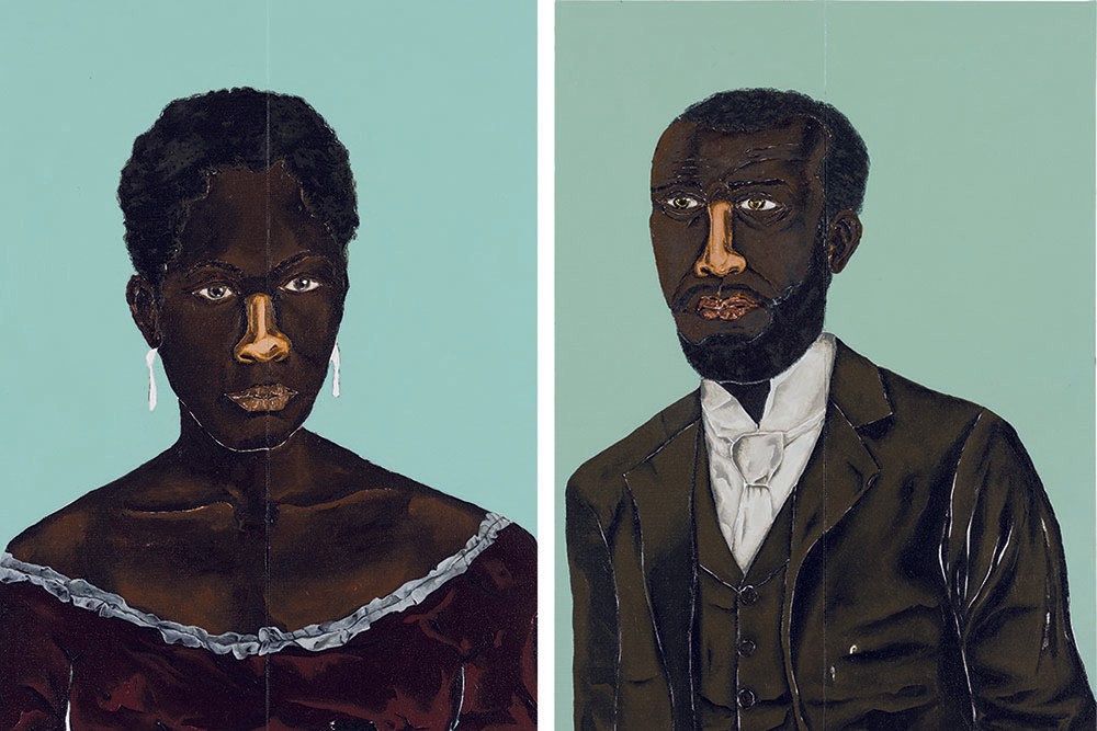 Dalton Paula works’ in exhibition at MASP. On the left: Zeferina, 2018. Collection of the artist. Photo: Paulo Rezende. On the right: João de Deus Nascimento, 2018. Collection of the artist. Photo: Paulo Rezende.