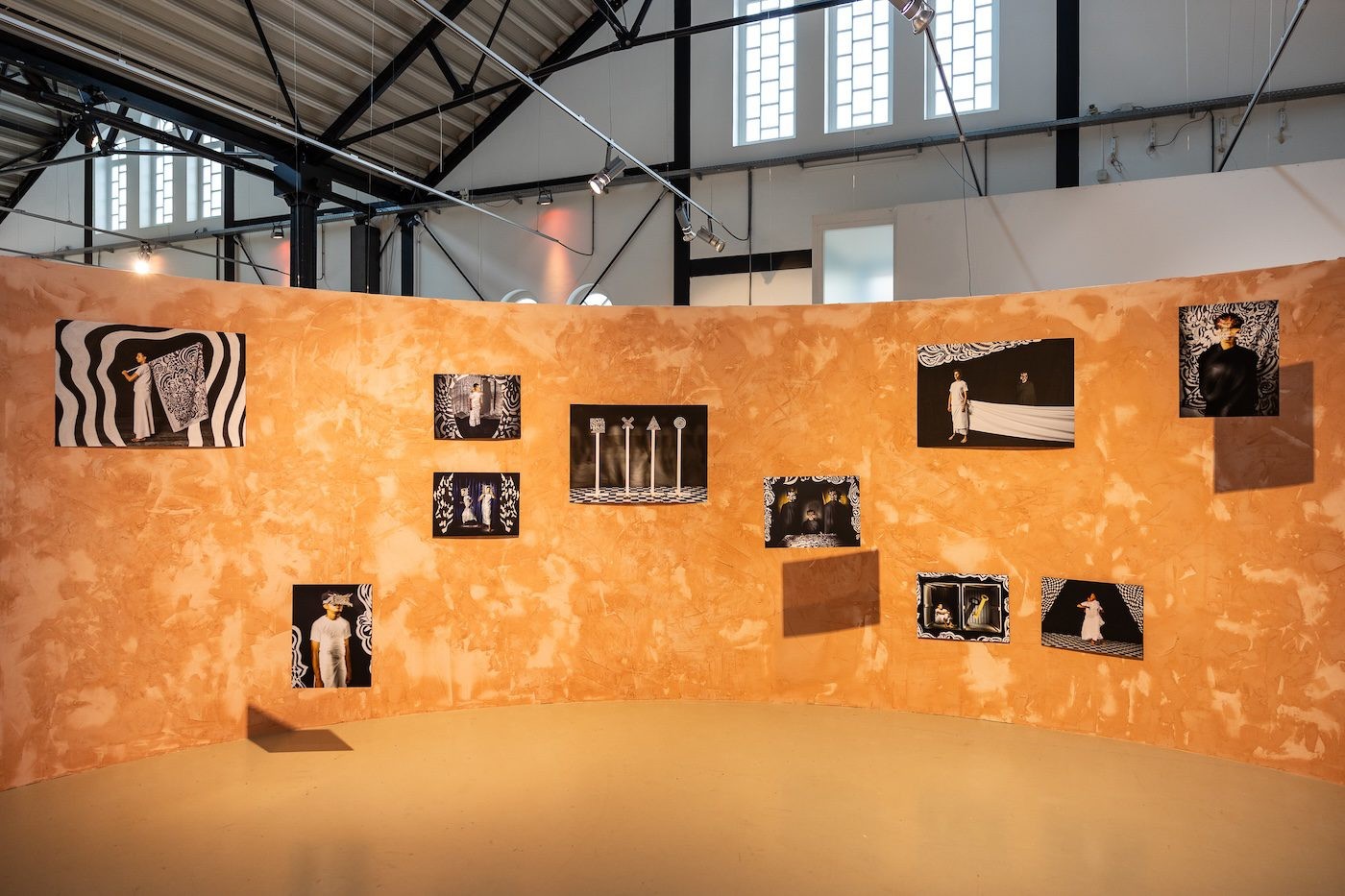 Installation view of Atelophobia (2024) by Mustafa Saeed from the exhibition The Anarchist Citizenship – People Made of Stories (2024) at Framer Framed, Amsterdam. Photo: Maarten Nauw. Courtesy of Framer Framed.