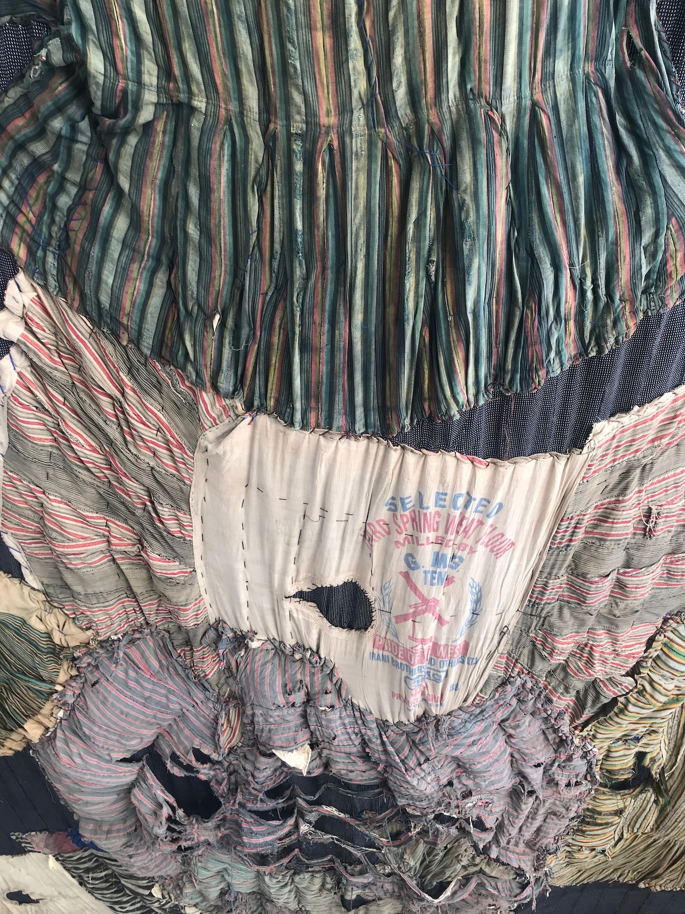 Ibrahim Mahama. Installation view at Sharjah Biennial 15. Photo: C&.