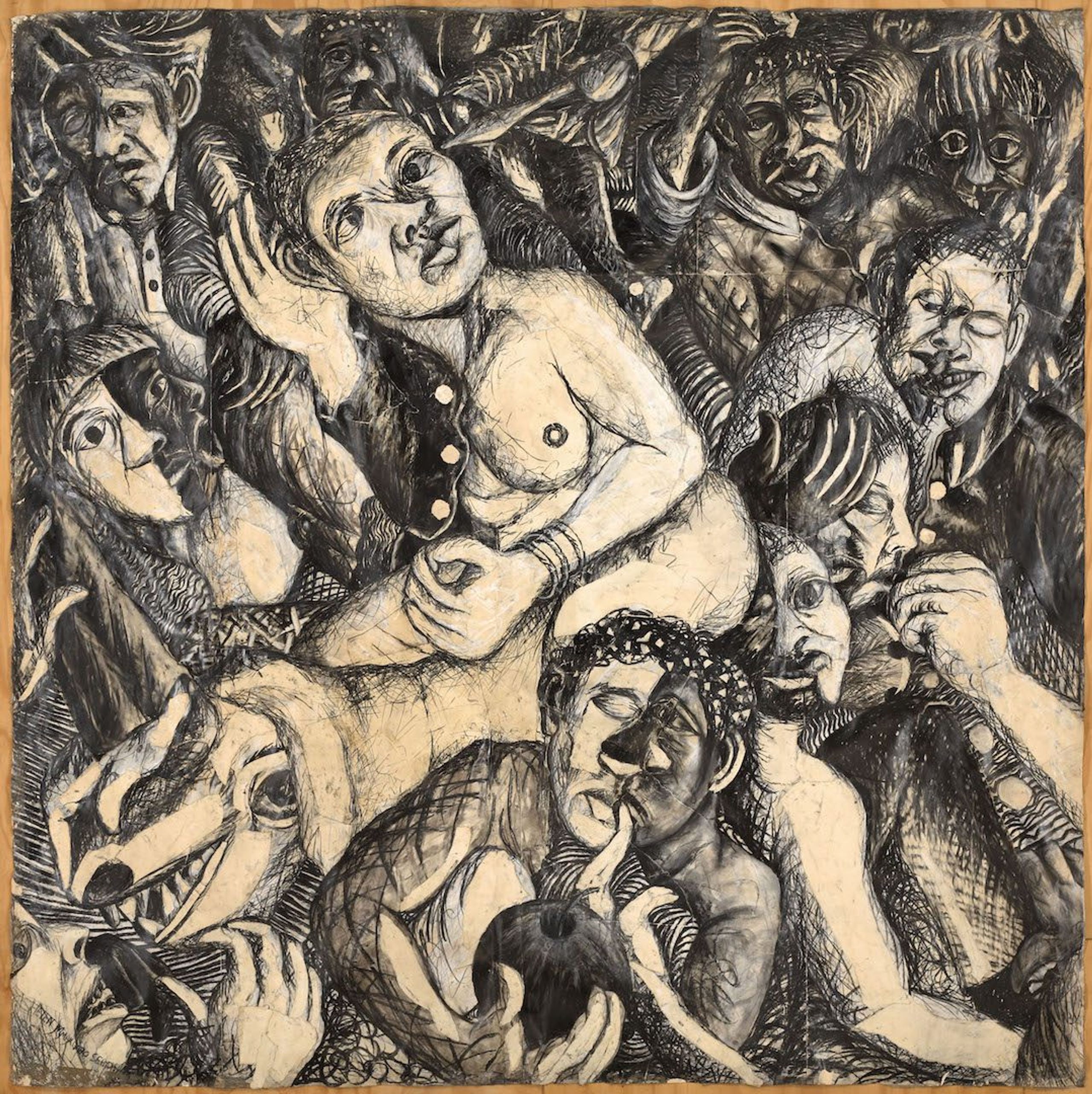 Helen Sebidi, Tears of Africa, 1987-1988. Mixed media, charcoal, pastel on paper. Photo: Helen Sebidi. Collection: the artist. Courtesy of the artist