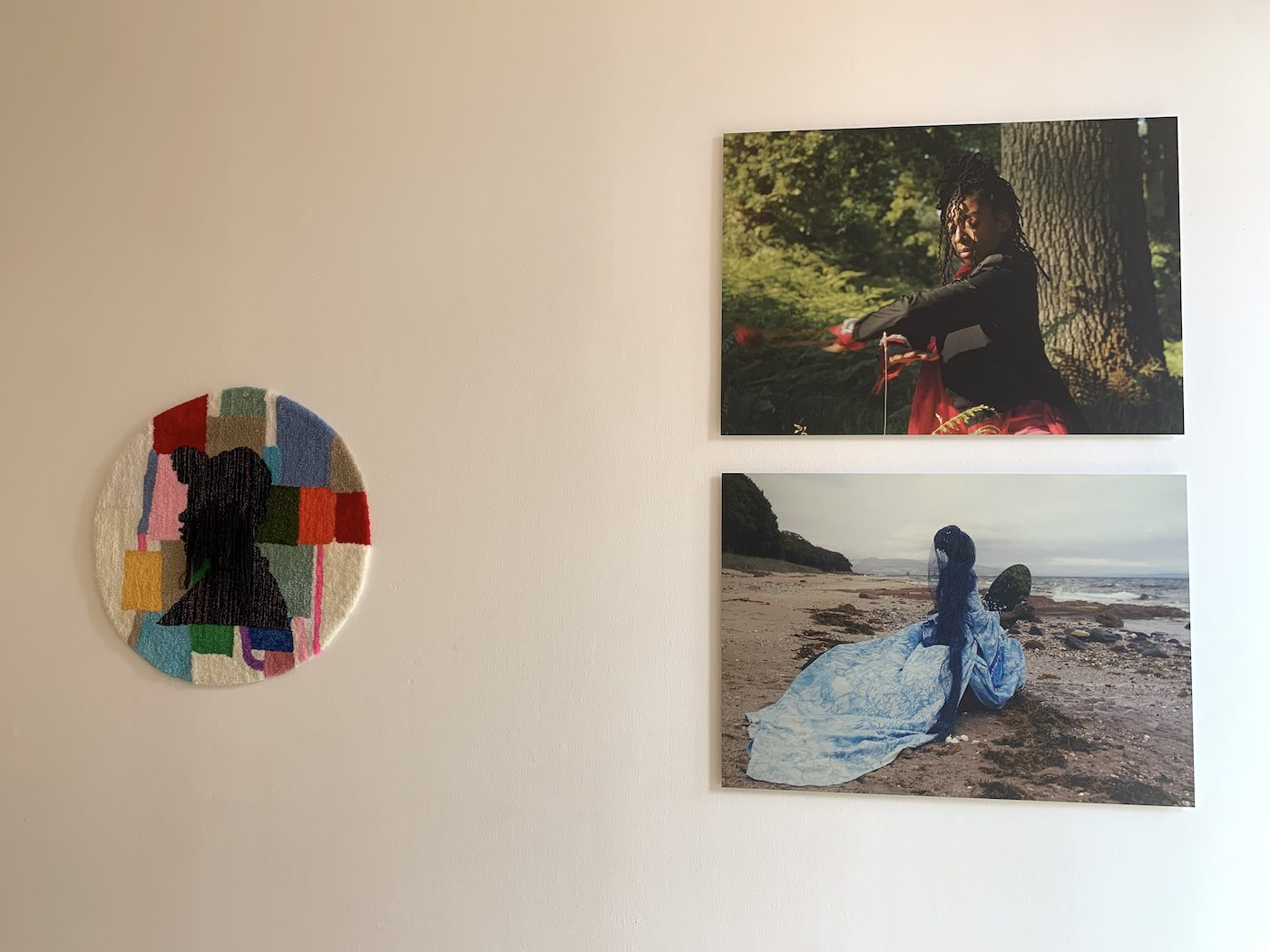 (left) Kombo Chapfika; (right) Sekai Machache. Installation View of National Pavilion of Zimbabwe, 60th Venice Biennale. Photo: C&amp;