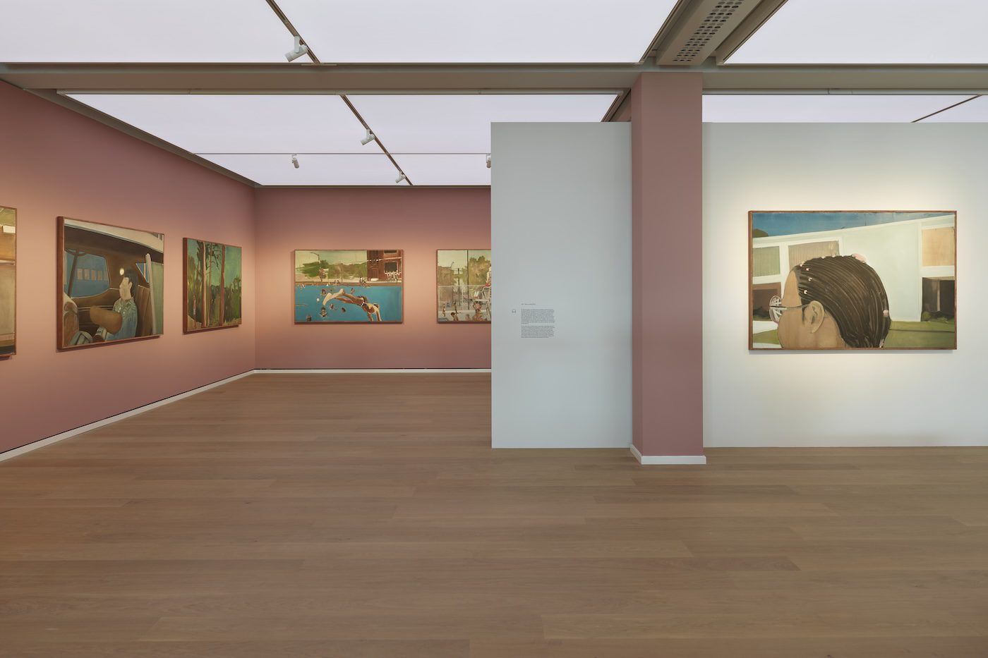 Noah Davis, Installation view of the exhibition Noah Davis, DAS MINSK Kunsthaus in Potsdam 2024. © The Estate of Noah Davis. Courtesy The Estate of Noah Davis and David Zwirner, Photo: Ladislav Zajac.