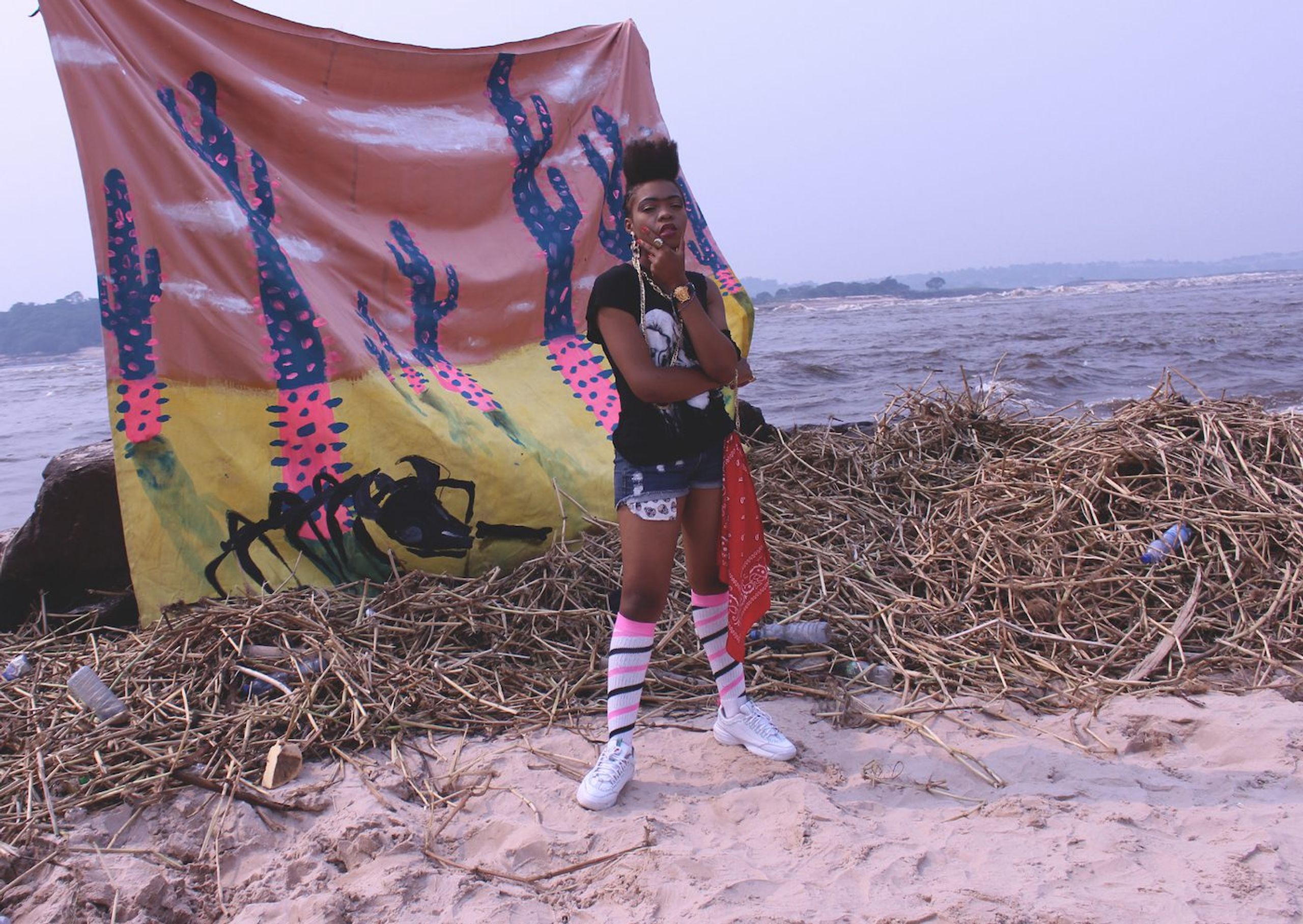 Laboratoire Kontempo,, Film still "Your exoticism is my daily bread", Mukenge Schellhammer feat. Harmonie Eley. Courtesy the artists.