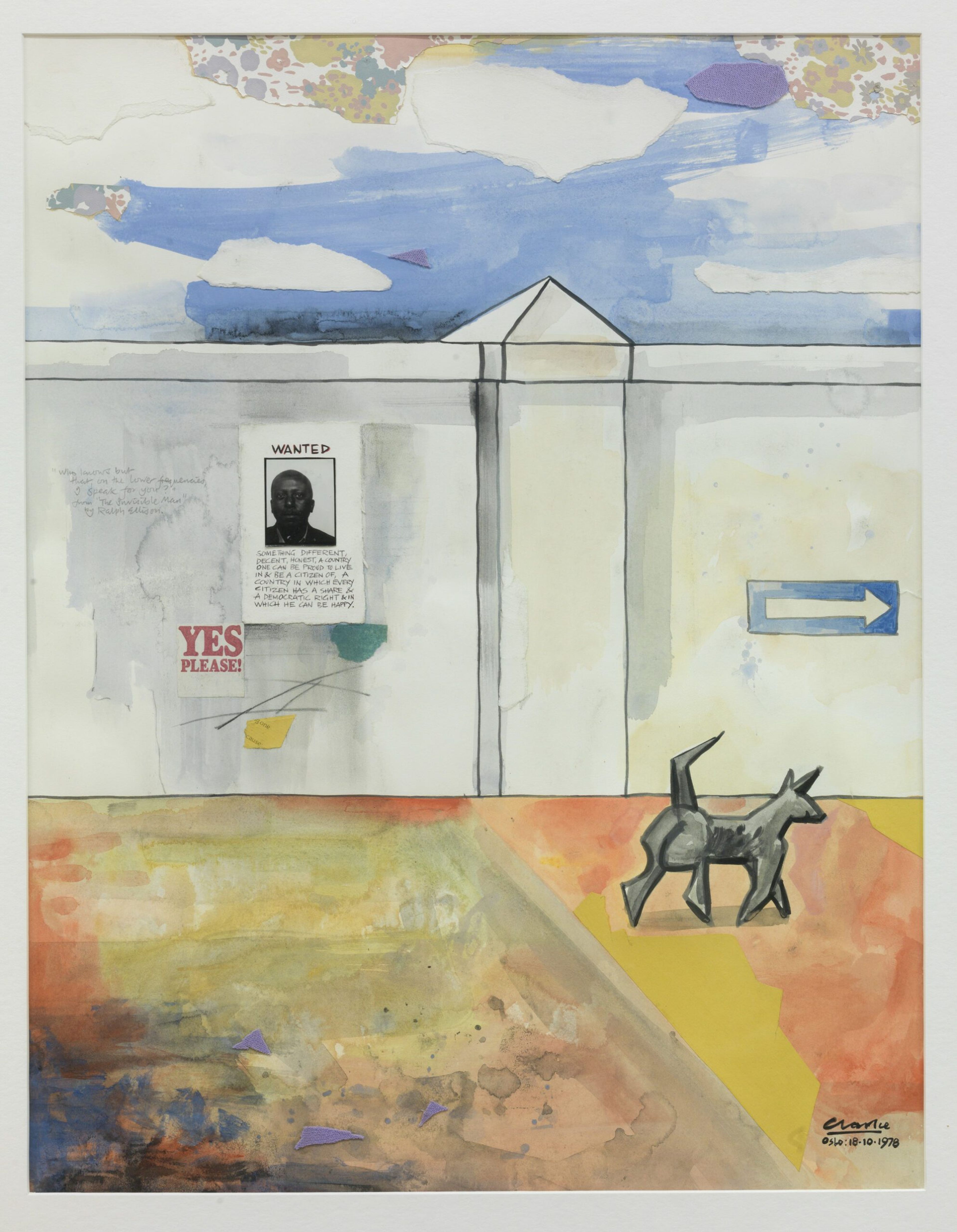 Peter Clarke, Wanted, 1978. Collection Weltkulturen Museum, Photo: Wolfgang Günzel 