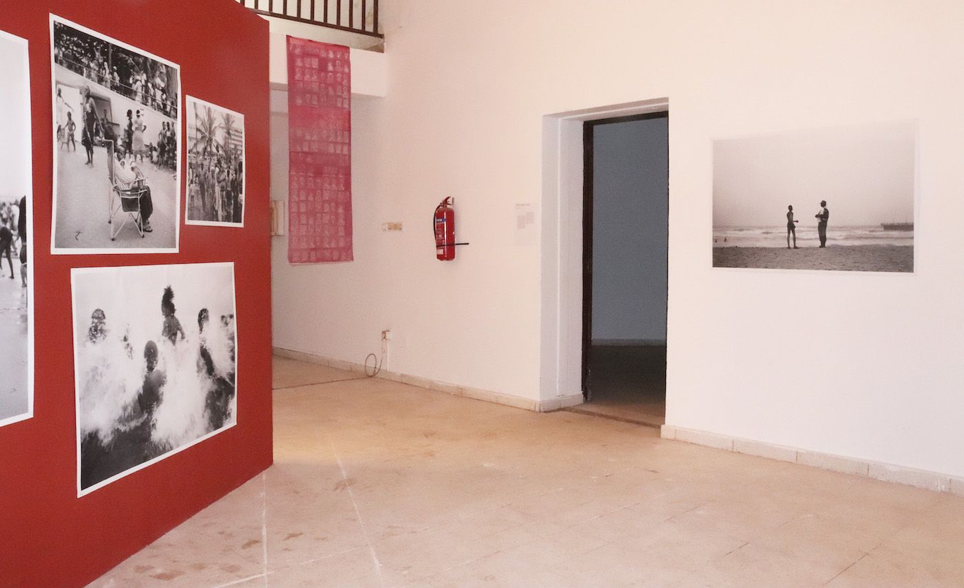 Installation shot. From the left, works by Luvuyo Equiano Nyawose, Annie-Marie Akussah and Luvuyo Equiano Nyawose. Photo by Annie-Marie Akussah