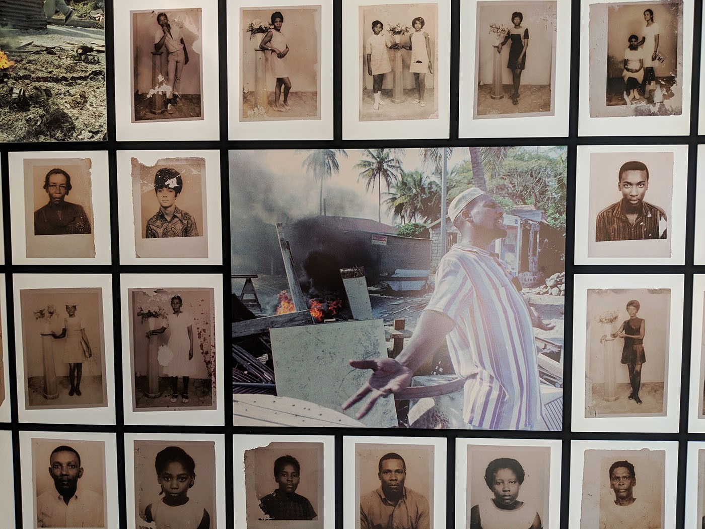 Frank Walter (around), Timothy Payne (center), Antigua and Barbuda pavilion.