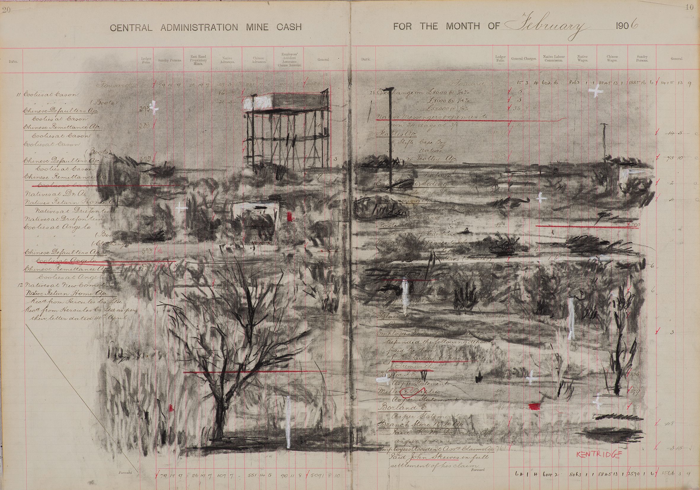WILLIAM KENTRIDGE / DRAWINGS: EAST RAND PROPRIETARY MINES CASH BOOK