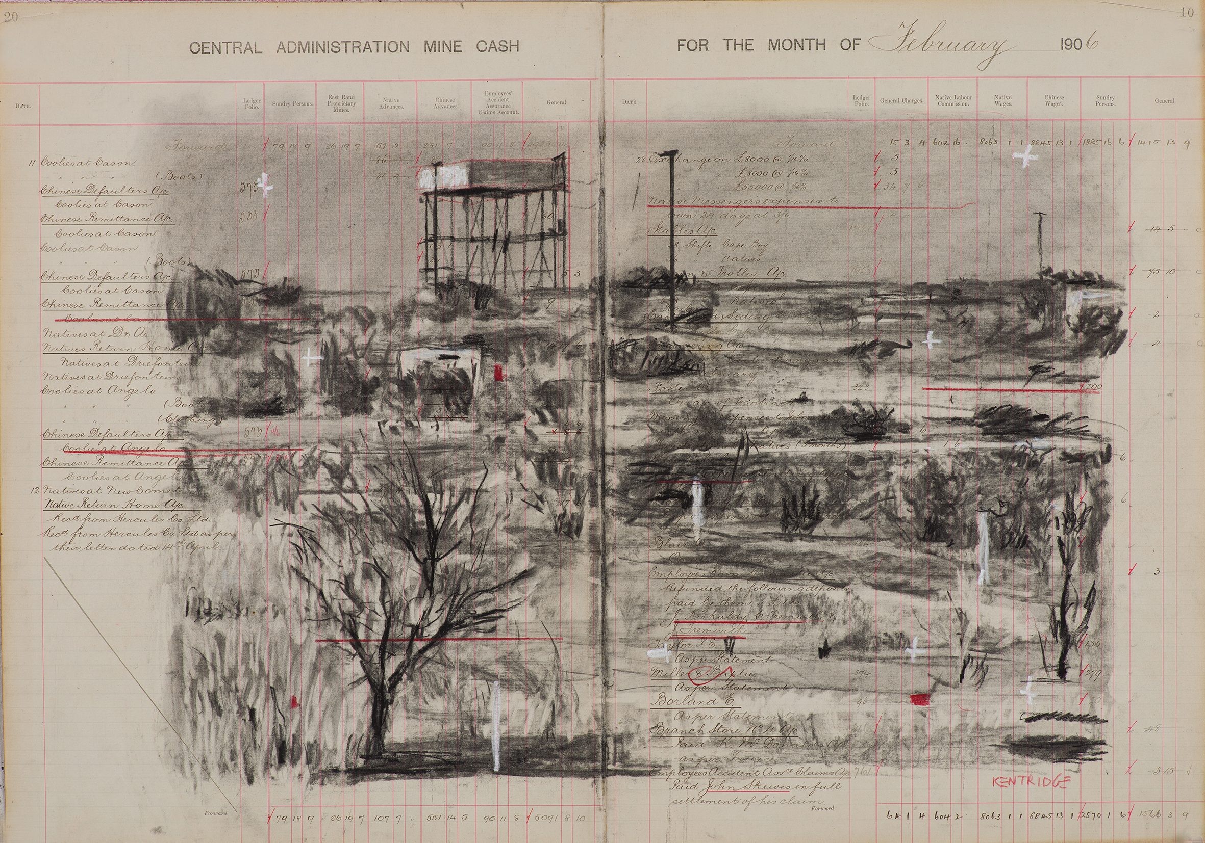 WILLIAM KENTRIDGE / DRAWINGS: EAST RAND PROPRIETARY MINES CASH BOOK
