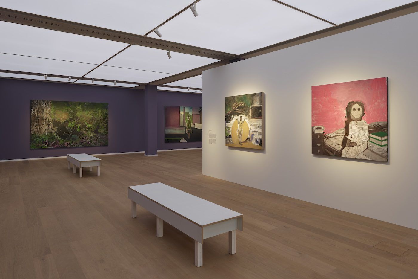 Noah Davis, Installation view of the exhibition Noah Davis, DAS MINSK Kunsthaus in Potsdam 2024. © The Estate of Noah Davis. Courtesy The Estate of Noah Davis and David Zwirner, Photo: Ladislav Zajac.