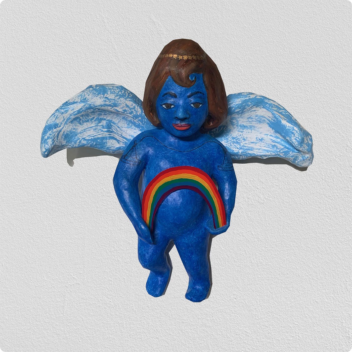 Wendy Nanan, “Baby Krishna”, 2020. Papier-mache, oil paint, 31 x 34 x 12 inches. Courtesy Ford Foundation Gallery.