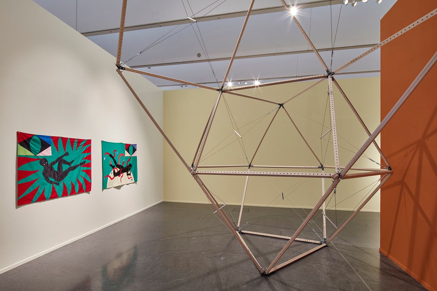 Na Chainkua Reindorf, Lying in Wait, appliquéd Cotton and Satin, 2020. DK Osseo-Asare, Fufuzela. Photo: Jürgen Spiler/Dortmunder U.