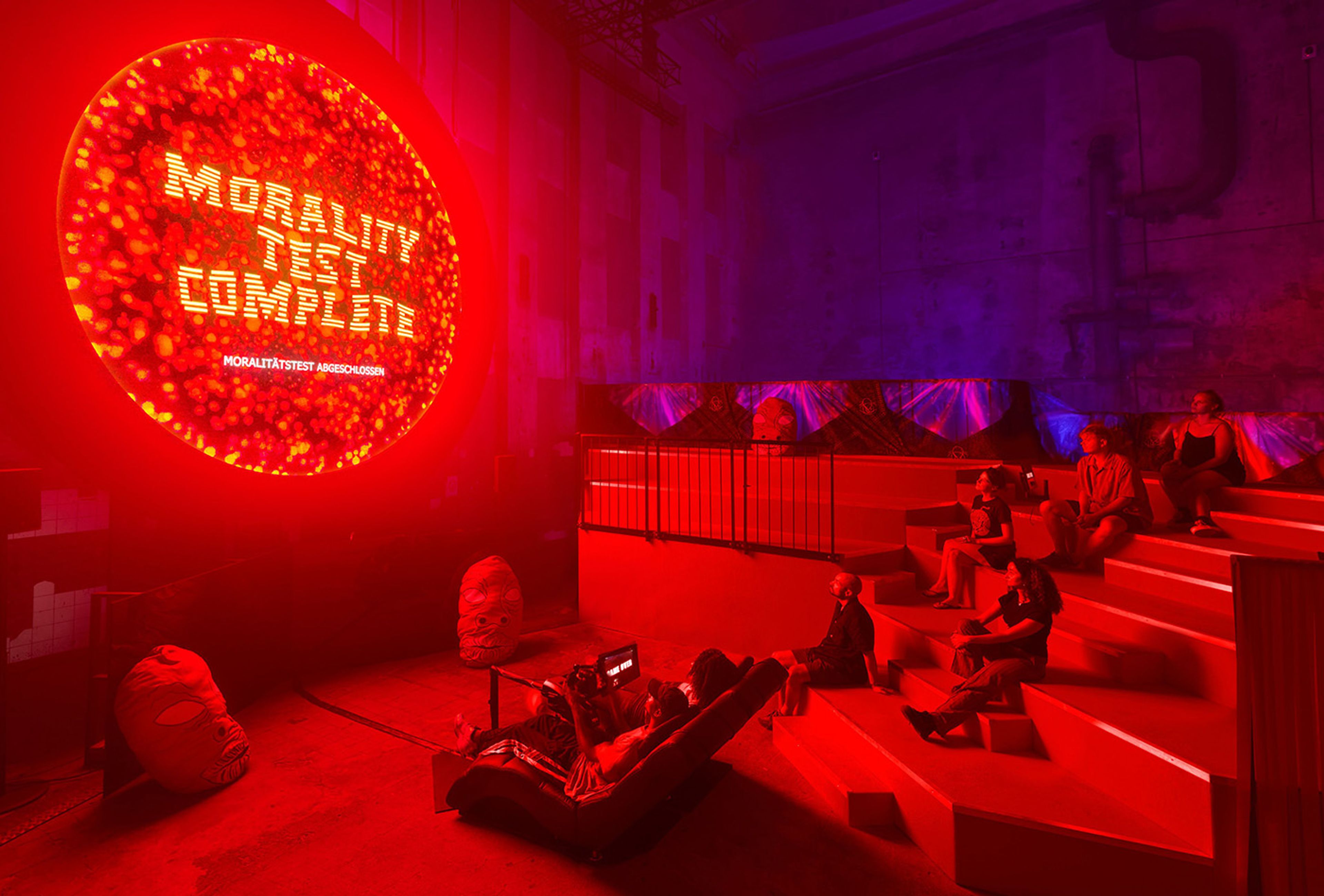 Danielle Brathwaite-Shirley, THE SOUL STATION, 2024. Installation view at Halle am Berghain, Berlin. Commissioned by LAS Art Foundation. Courtesy the artist; LAS Art Foundation. Photo: Alwin Lay
