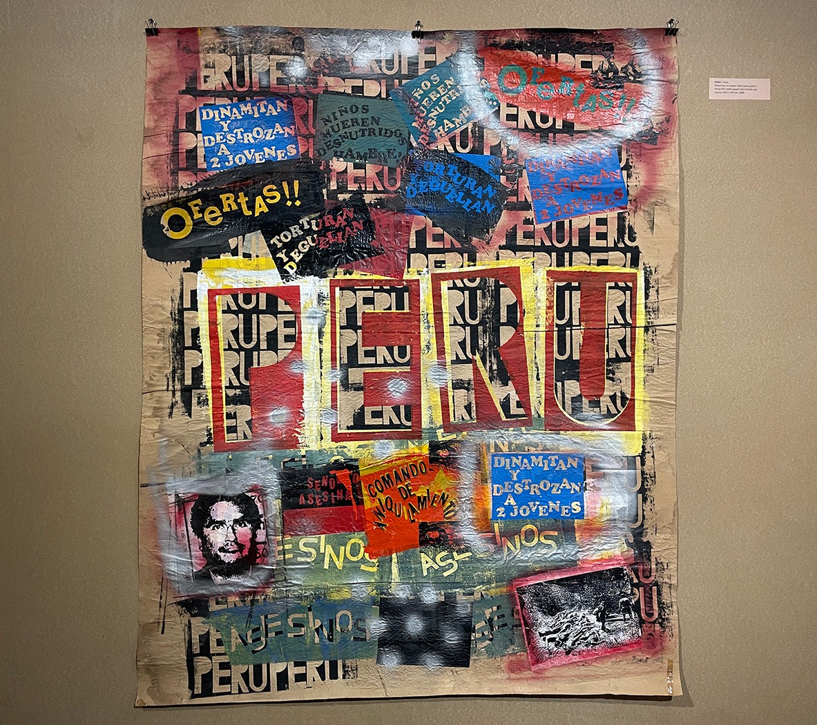 Exhibition view of “Peace is a corrosive promise” at the Peruvian Pavilion (2022).