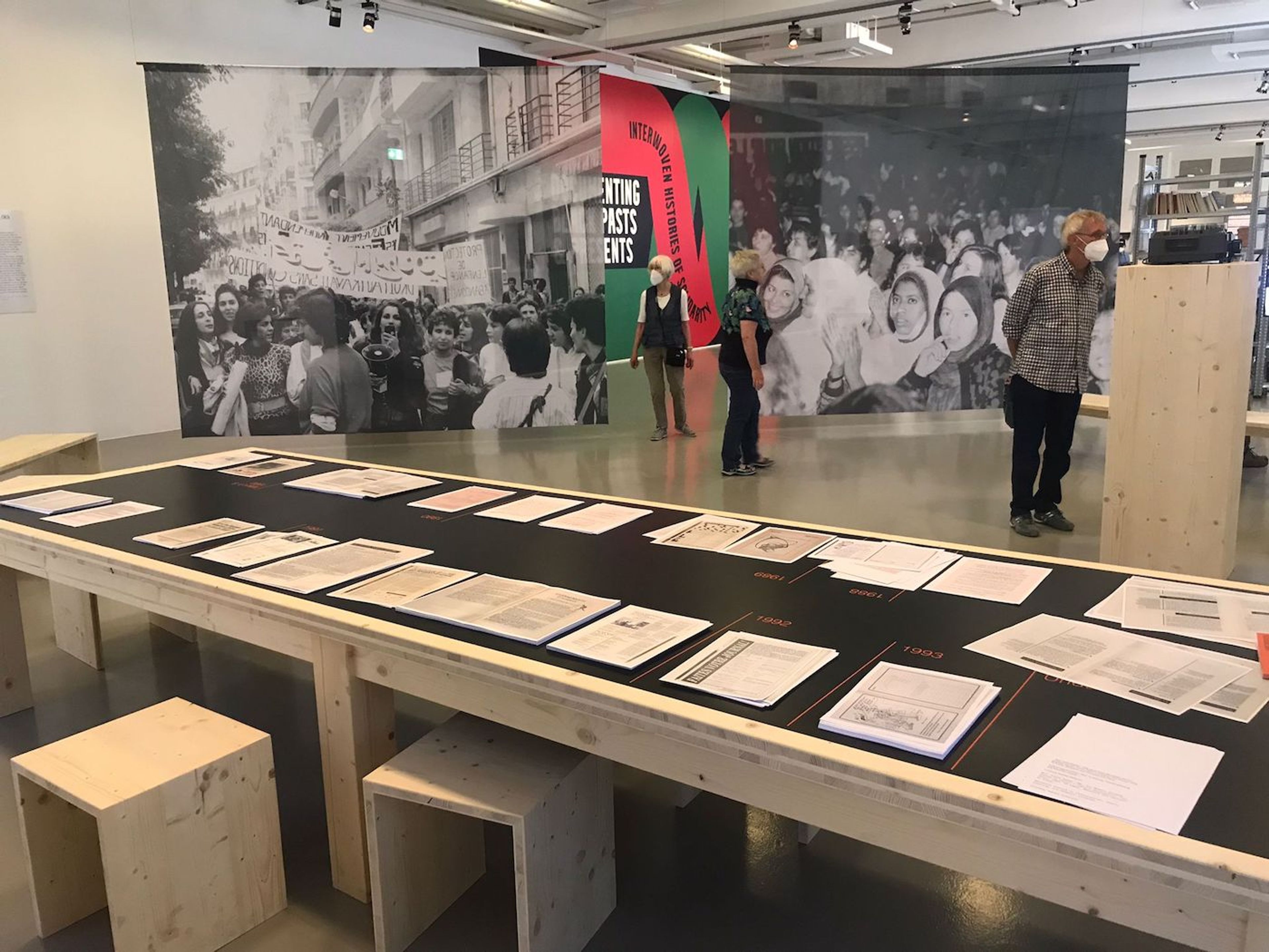 Archives des luttes des femmes en Algérie. Installation view at documenta fifteen, Kassel. Photo: C&amp;