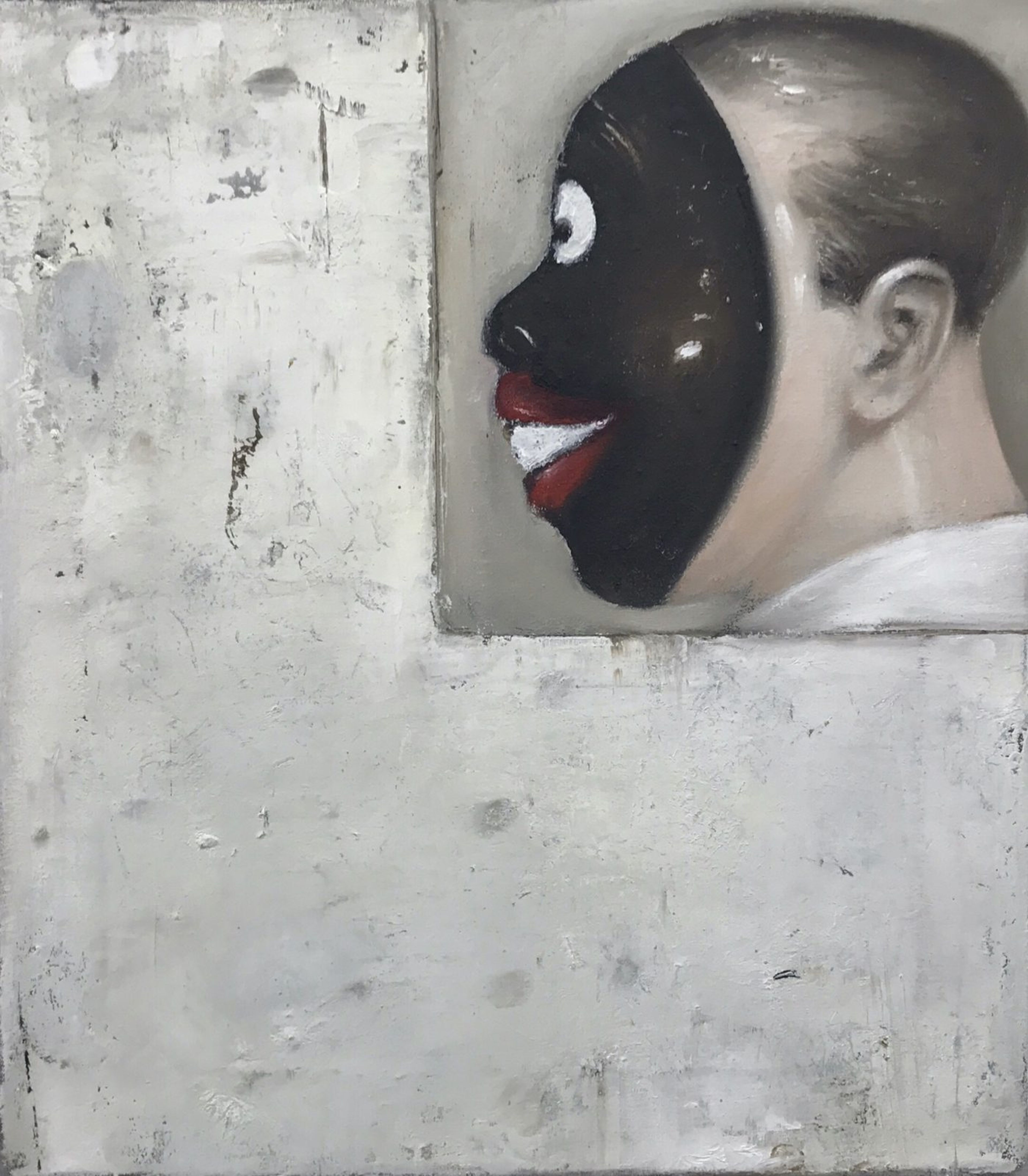 Ransome Stanley, Mask, 2018. Oil on canvas, 46 x 40 cm. Courtesy of the artist and Artco Galerie Herzogenrath