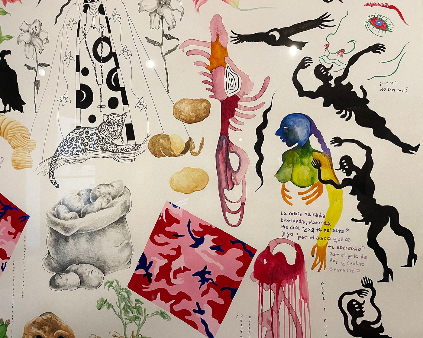 Detail of work by La Chola Poblete, Sesc_Videobrasil Biennial, 2023. Photo: Camila Gonzatto