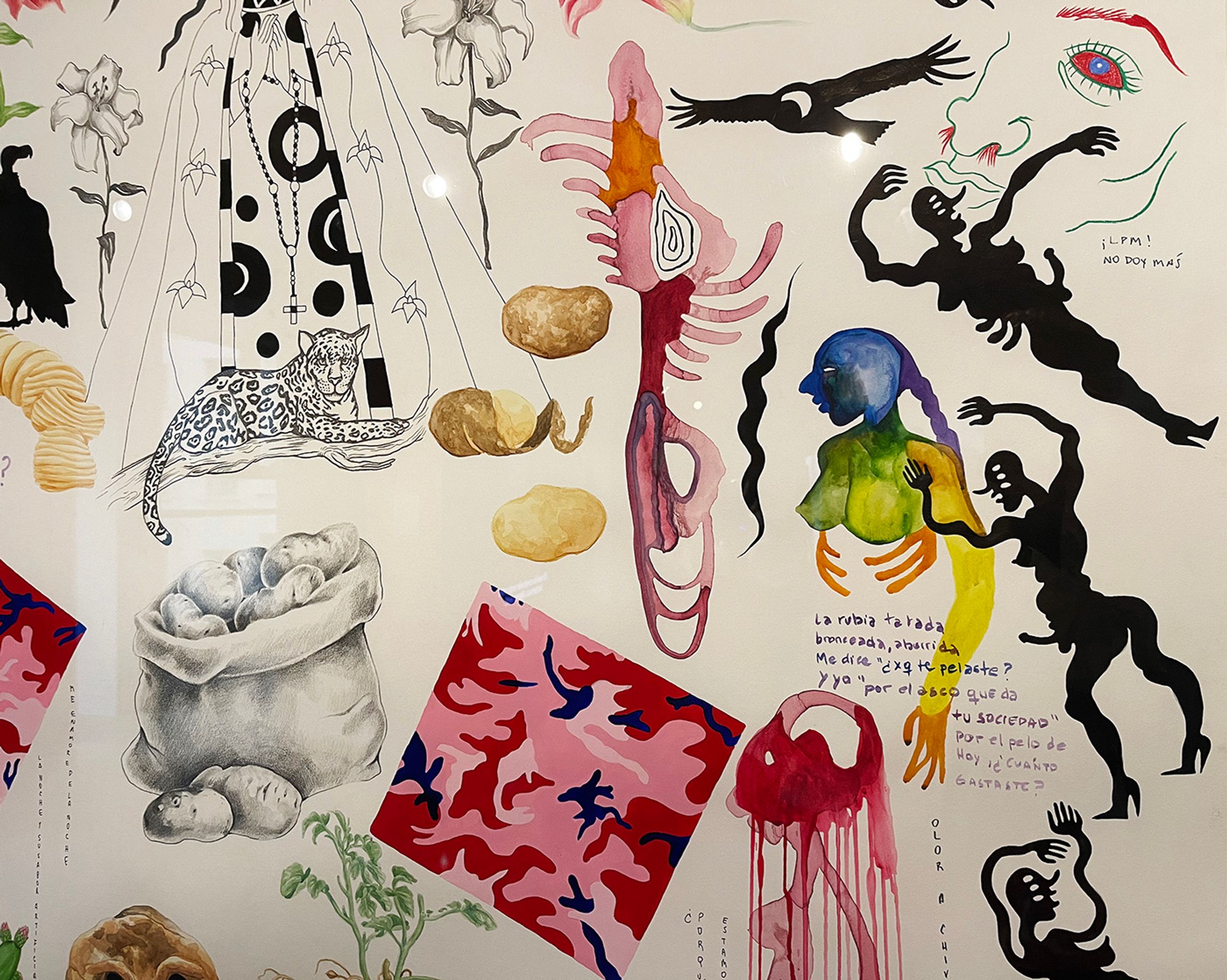Detail of work by La Chola Poblete, Sesc_Videobrasil Biennial, 2023. Photo: Camila Gonzatto