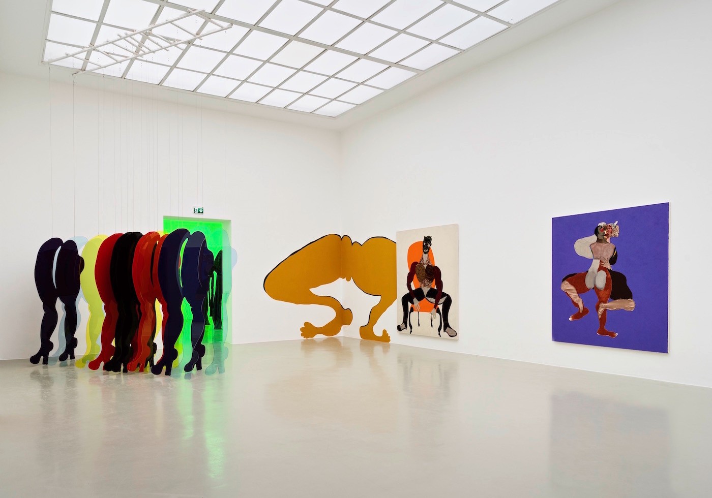 Tschabalala Self, »Knock Knee«, 2019, »Mane«, 2019 und »Big Toe«,2016. Installation View at Kunstverein Hannover. Photo: Raimund ZakowskiInstallation View at Kunstverein Hannover. Photo: Raimund Zakowski