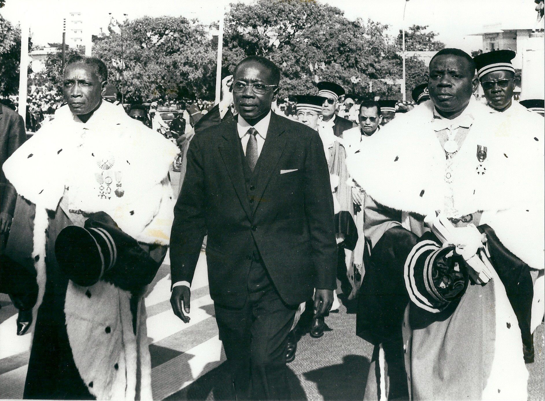 Senghor arriving at the opening of the Festival mondial des nègres, Dakar, 1966. Courtesy of PANAFEST archive.
