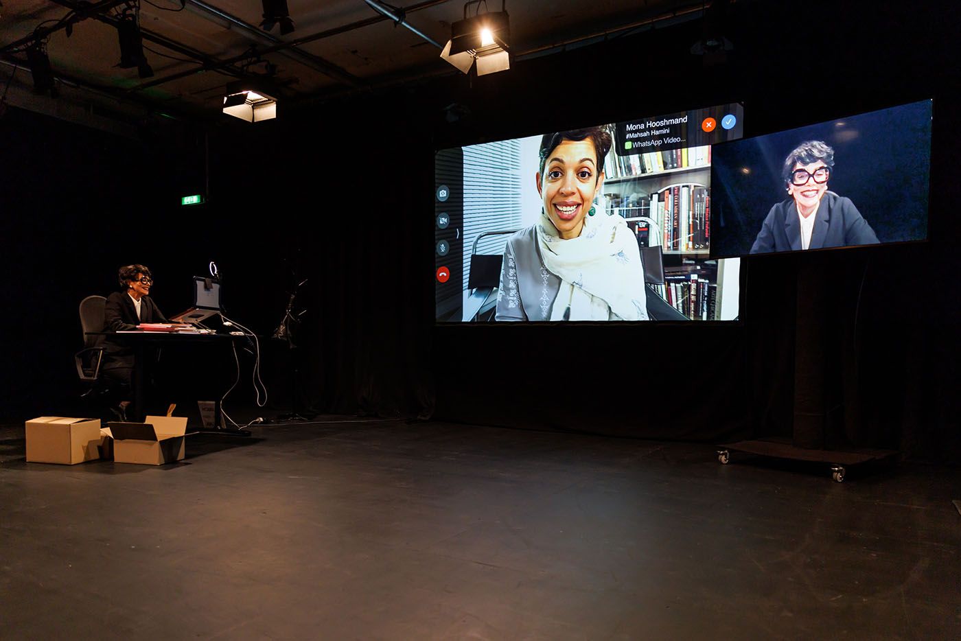 Coco Fusco, Antigone Is Not Available Right Now, performance at Sophiensæle, commissioned by KW Institute for Contemporary Art, Berlin 2023. Photo: Frank Sperling