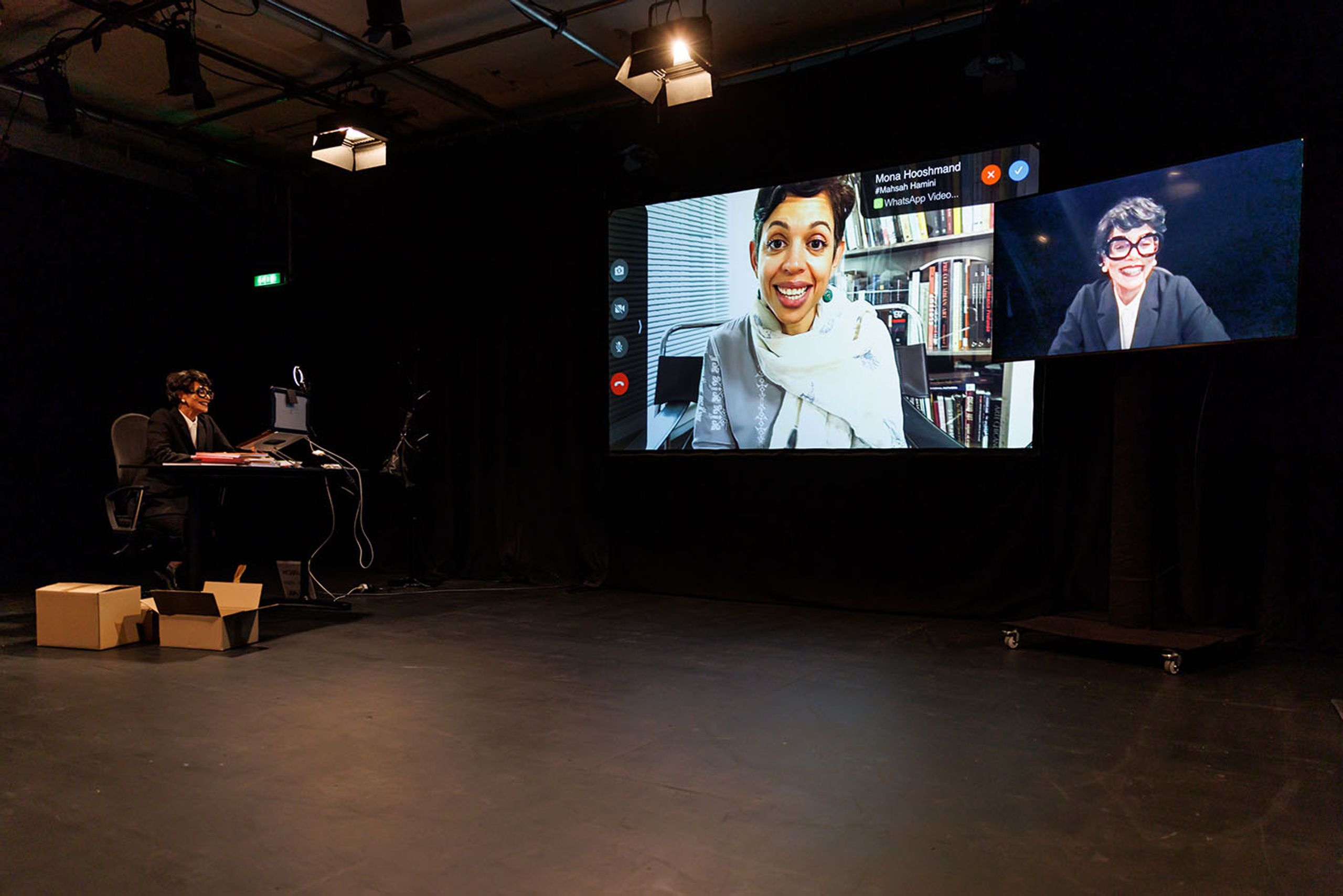 Coco Fusco, Antigone Is Not Available Right Now, performance at Sophiensæle, commissioned by KW Institute for Contemporary Art, Berlin 2023. Photo: Frank Sperling