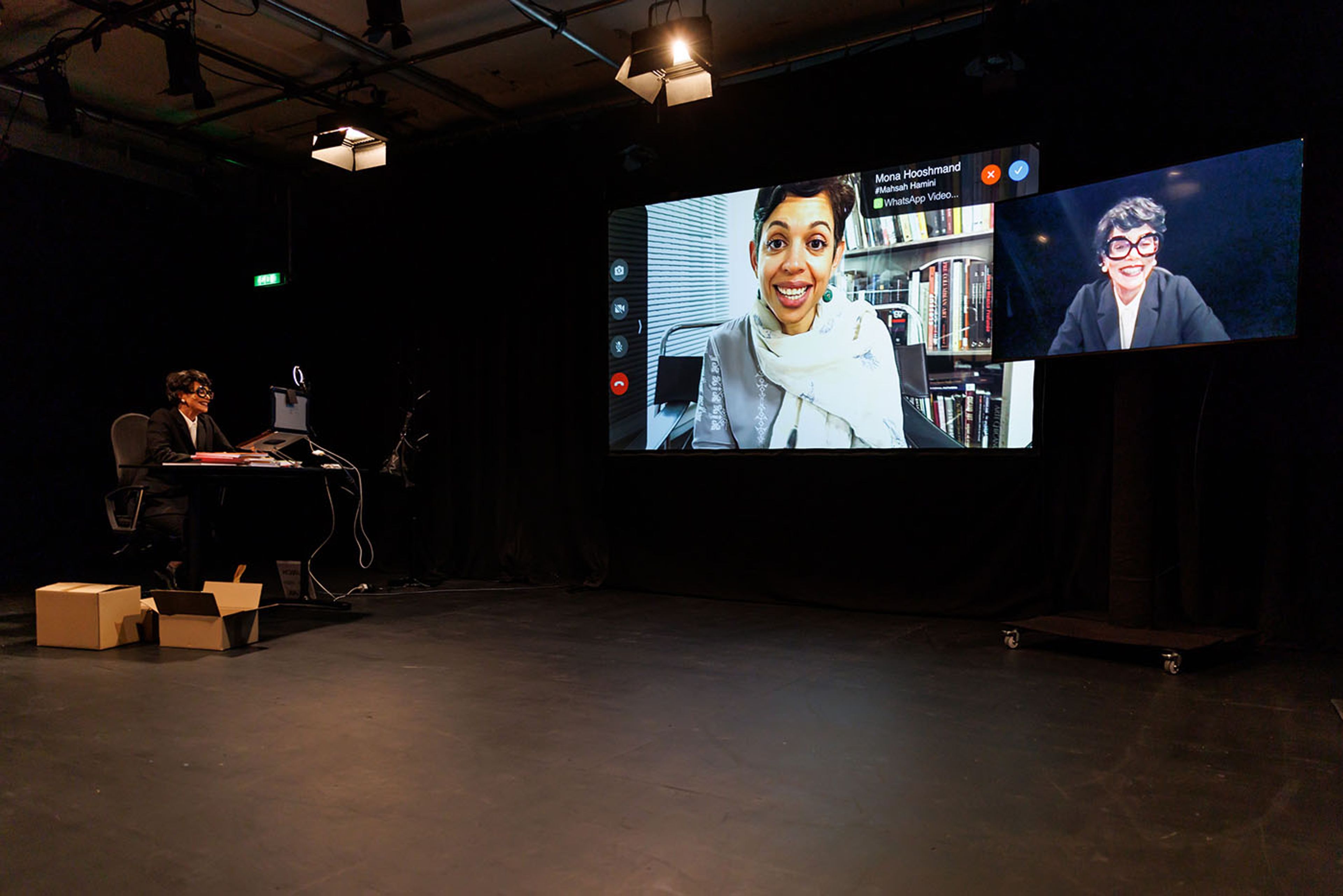 Coco Fusco, Antigone Is Not Available Right Now, performance at Sophiensæle, commissioned by KW Institute for Contemporary Art, Berlin 2023. Photo: Frank Sperling