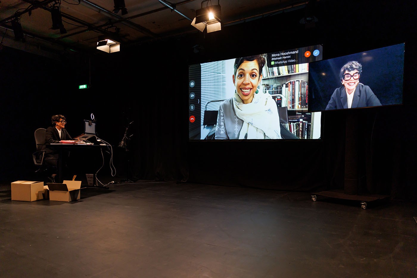 Coco Fusco, Antigone Is Not Available Right Now, performance at Sophiensæle, commissioned by KW Institute for Contemporary Art, Berlin 2023. Photo: Frank Sperling