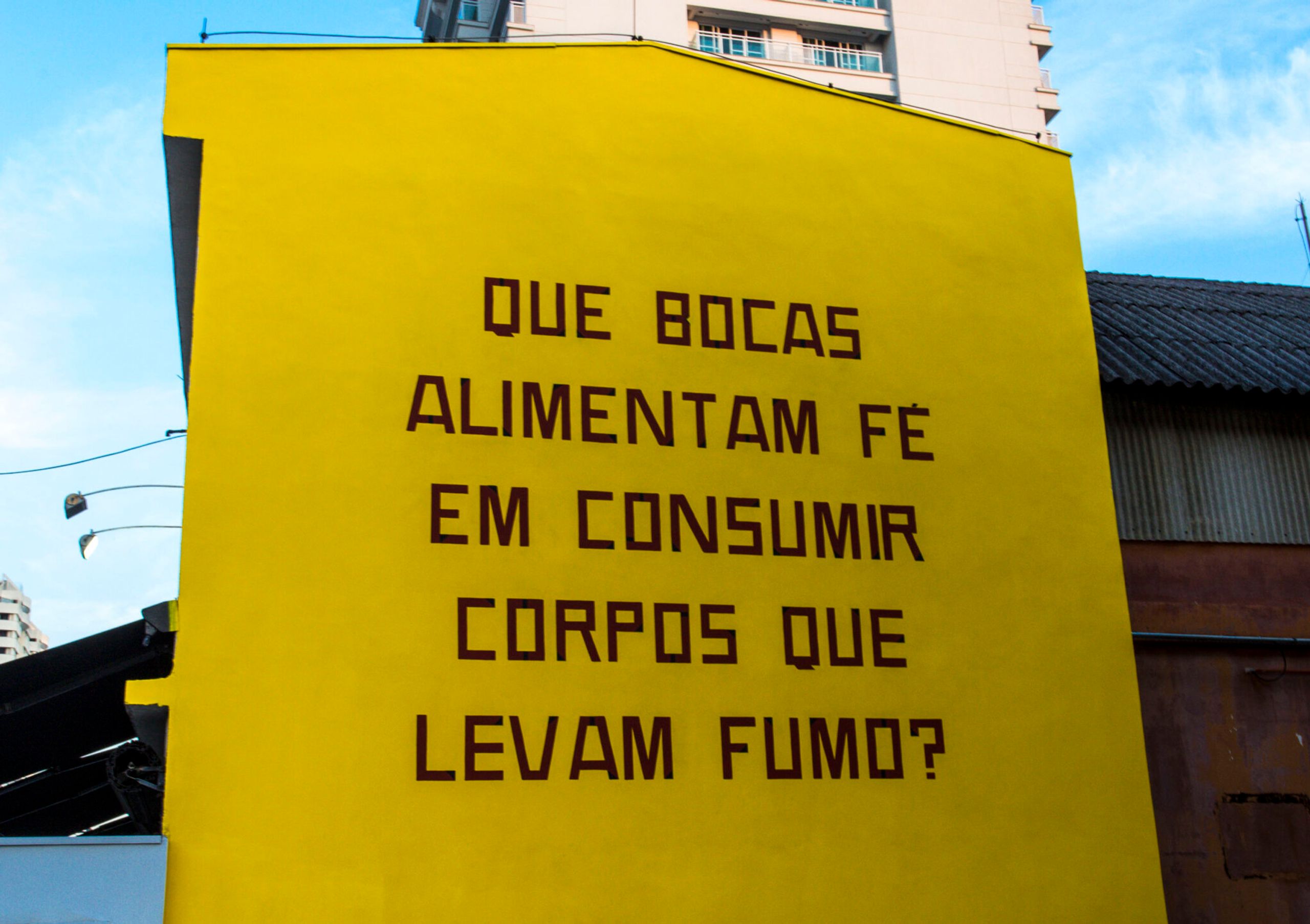 Ana Lira with Danilo Seagá and Nina Hiro collaboration, localizador QBAFECCQLF, site specific for “Agora Somos Todxs Negrxs?" Exhibition, Videobrasil, 2017.