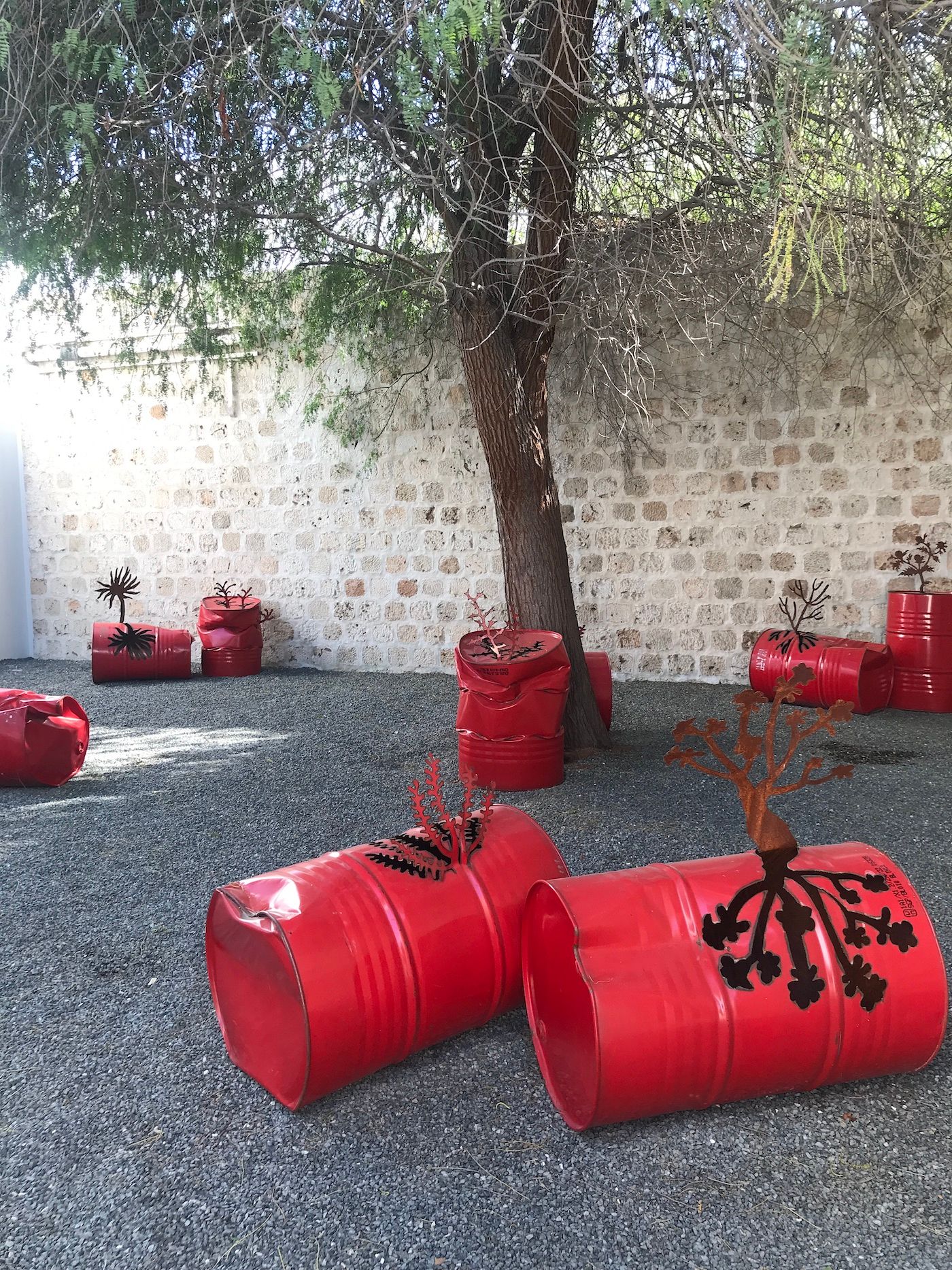 Mona Hatoum, Fossil Folly, 2023. Installation view at Sharjah Biennial 15. Photo: C&.